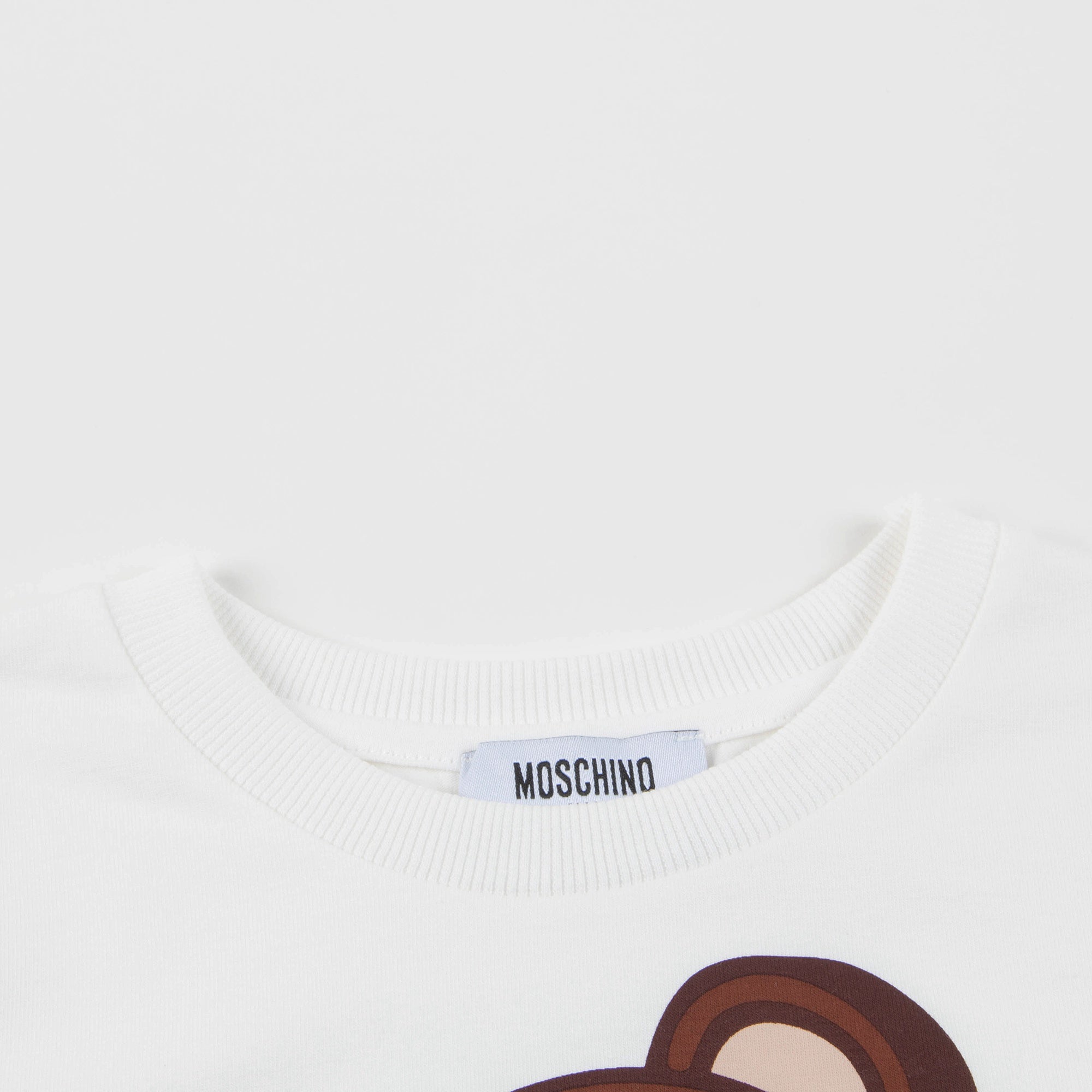 Girls White Cotton Teddy Bear T-Shirt