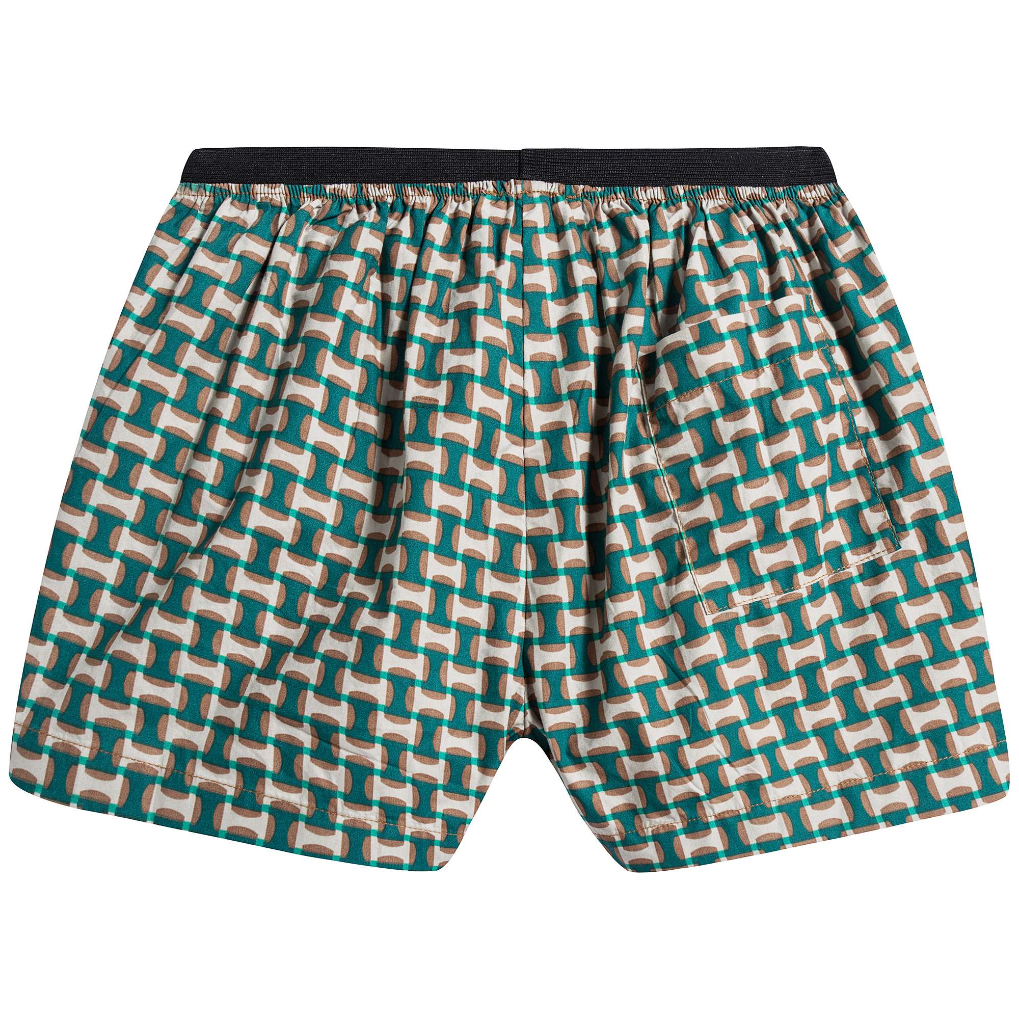 Baby Emerald Geo Print Cotton Shorts