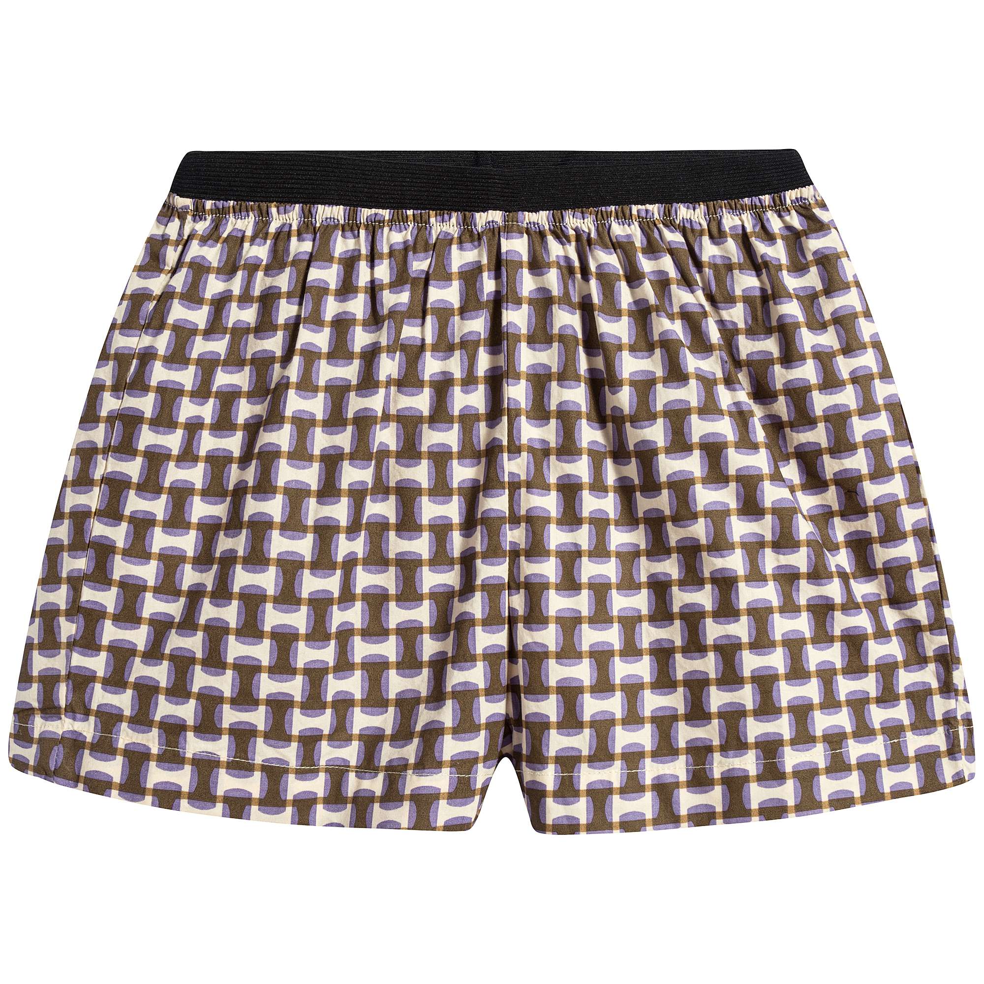 Baby Lilac Geo Print Cotton Shorts
