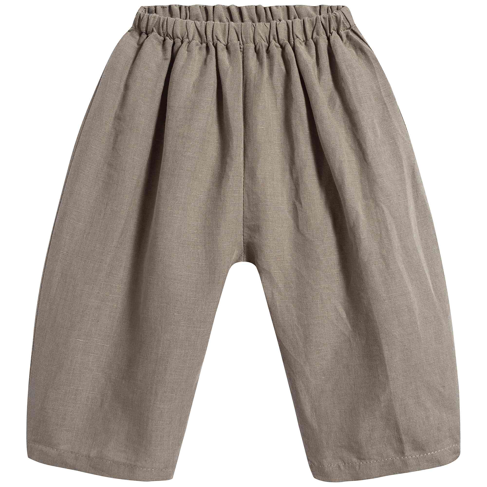 Boys & Girls Brown Linen Trousers