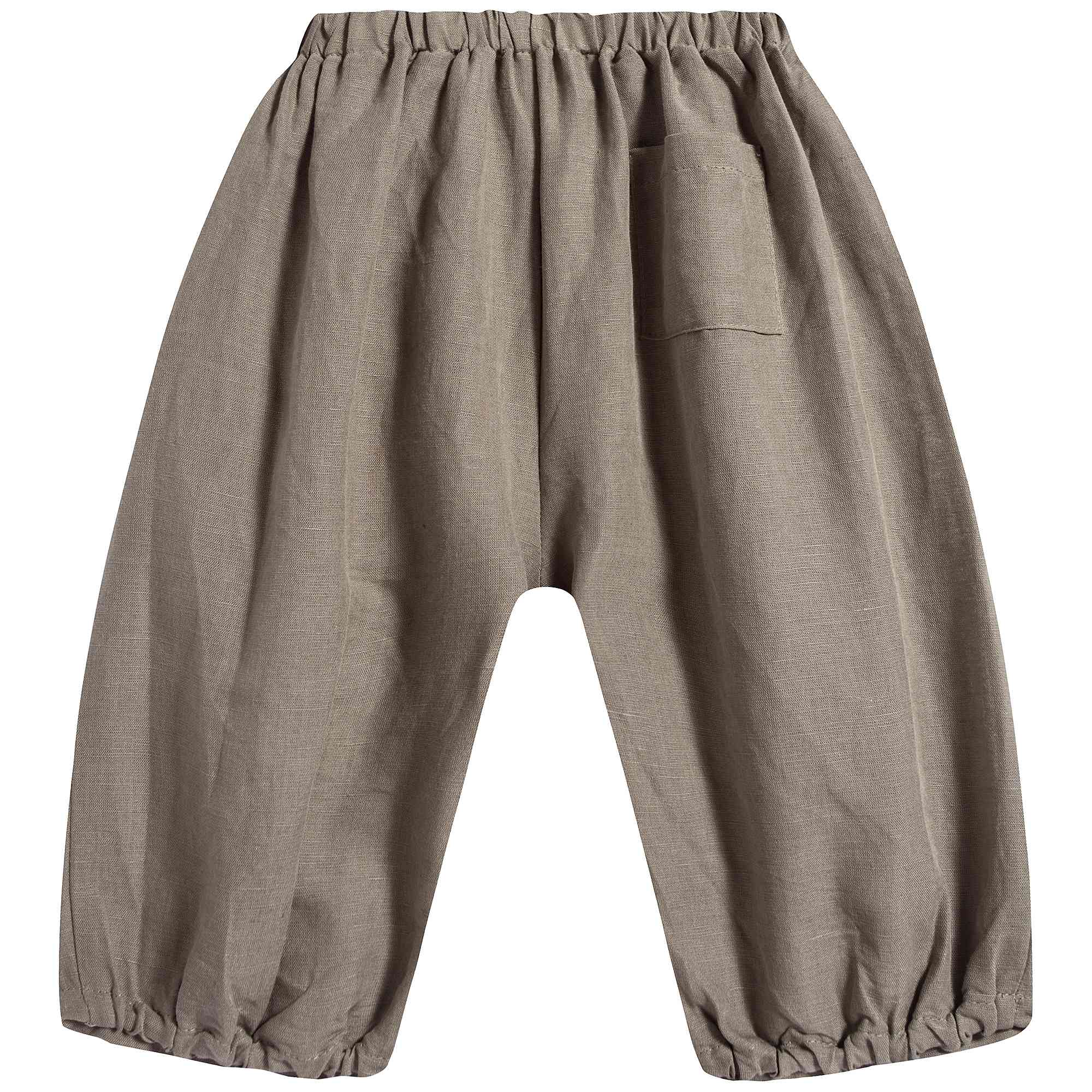 Boys & Girls Brown Linen Trousers