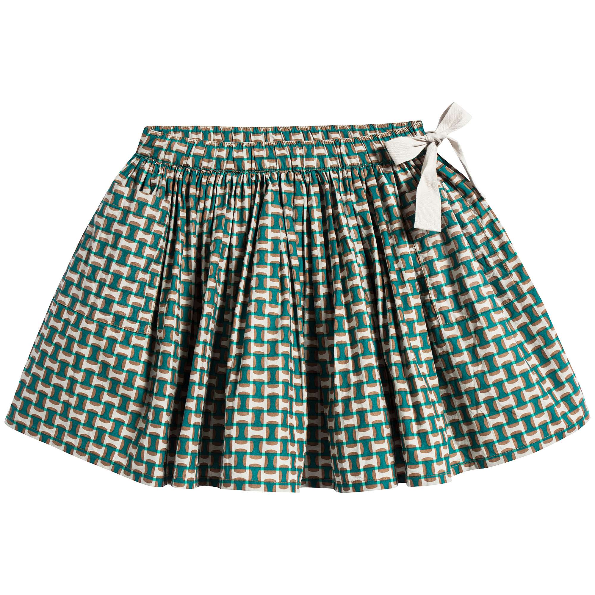 Girls Emrald Green Cotton Skirt