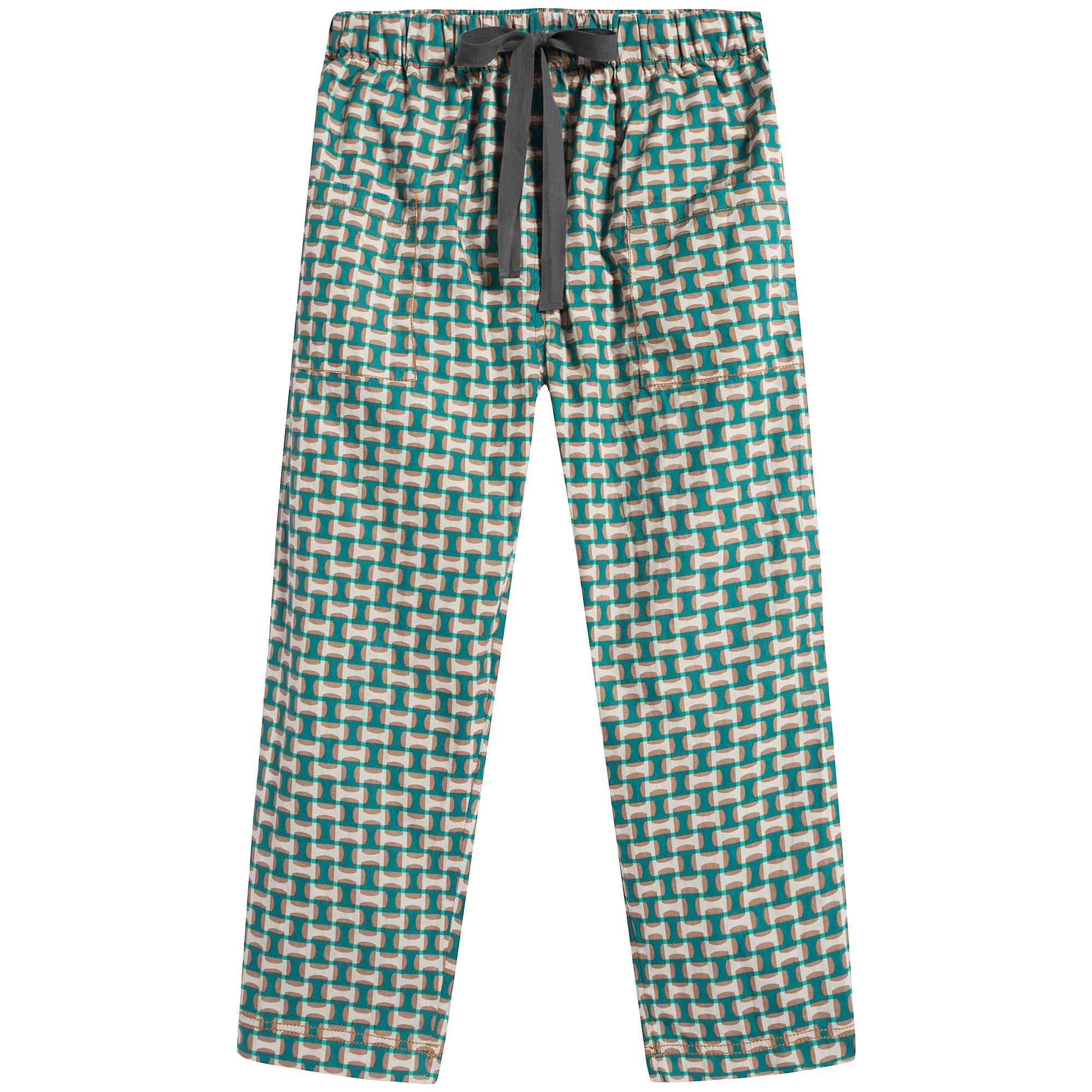 Girls Emerald Prlnt Cotton Trousers