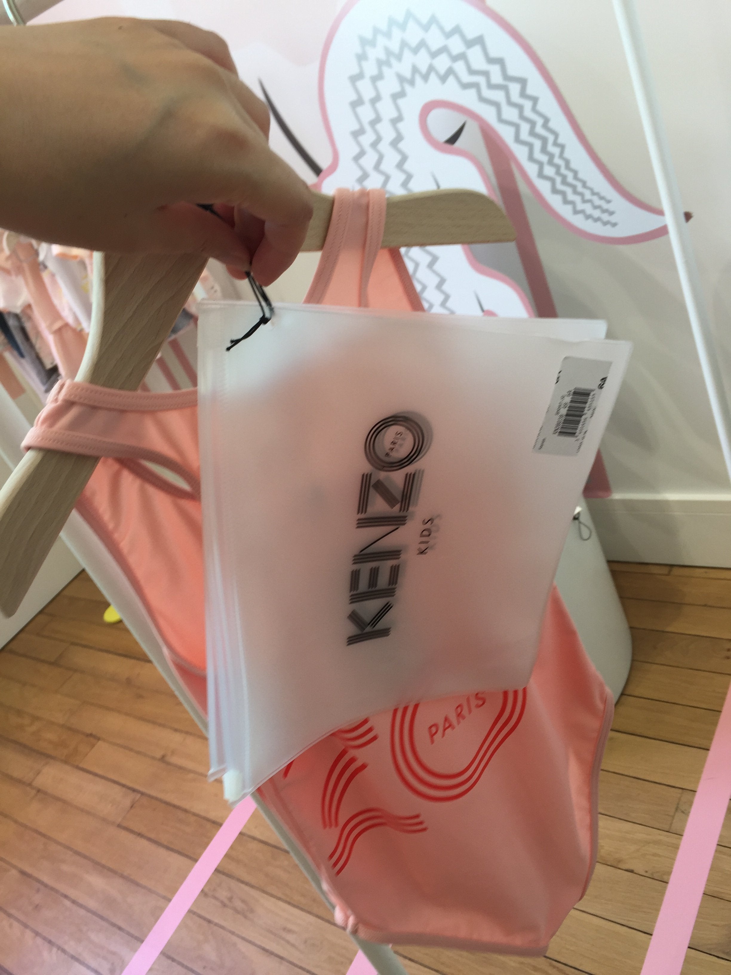 Girls Middle Pink Logo Swimwear