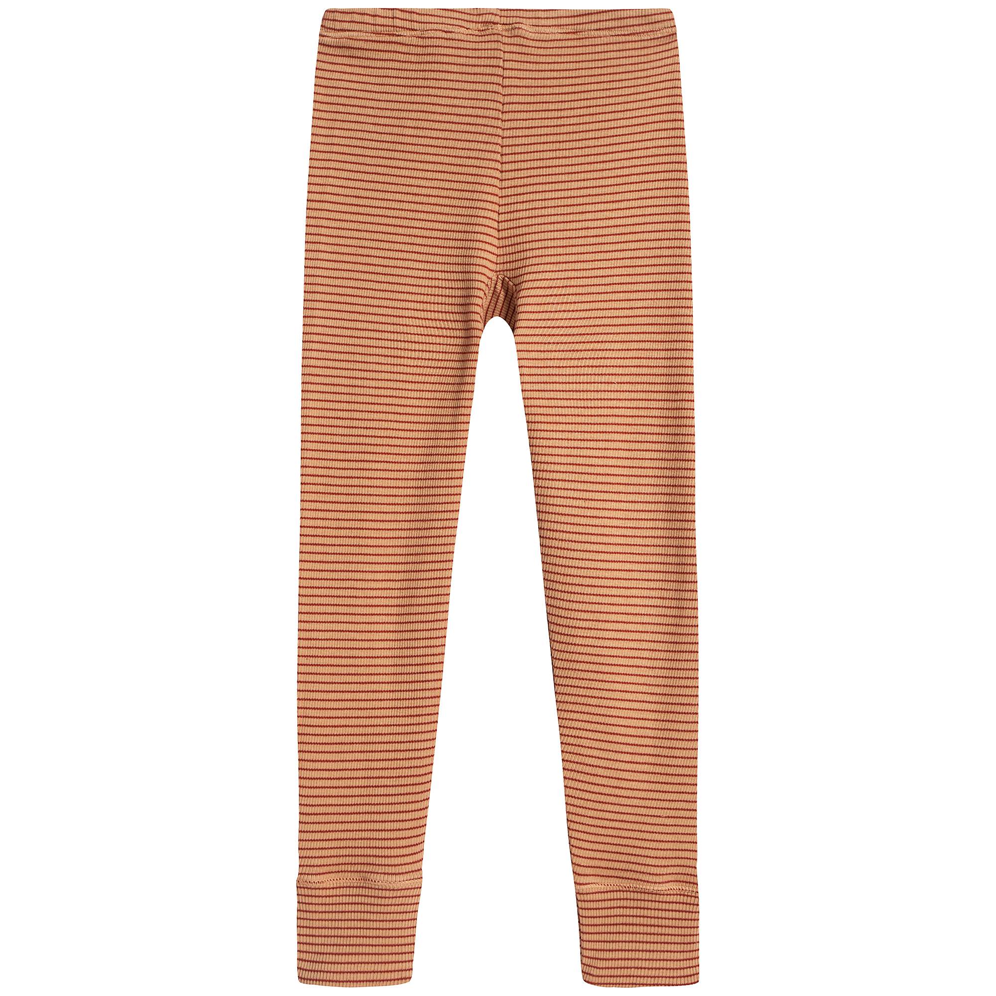 Girls Camel & Rust Cotton Trousers