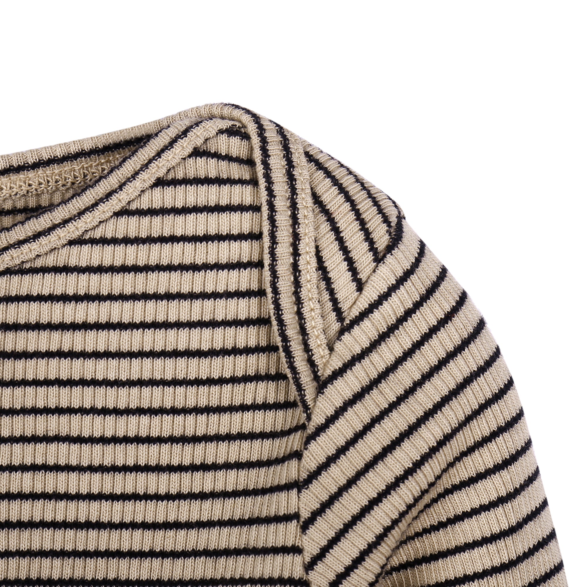 Baby Beige Striped Cotton T-shirt