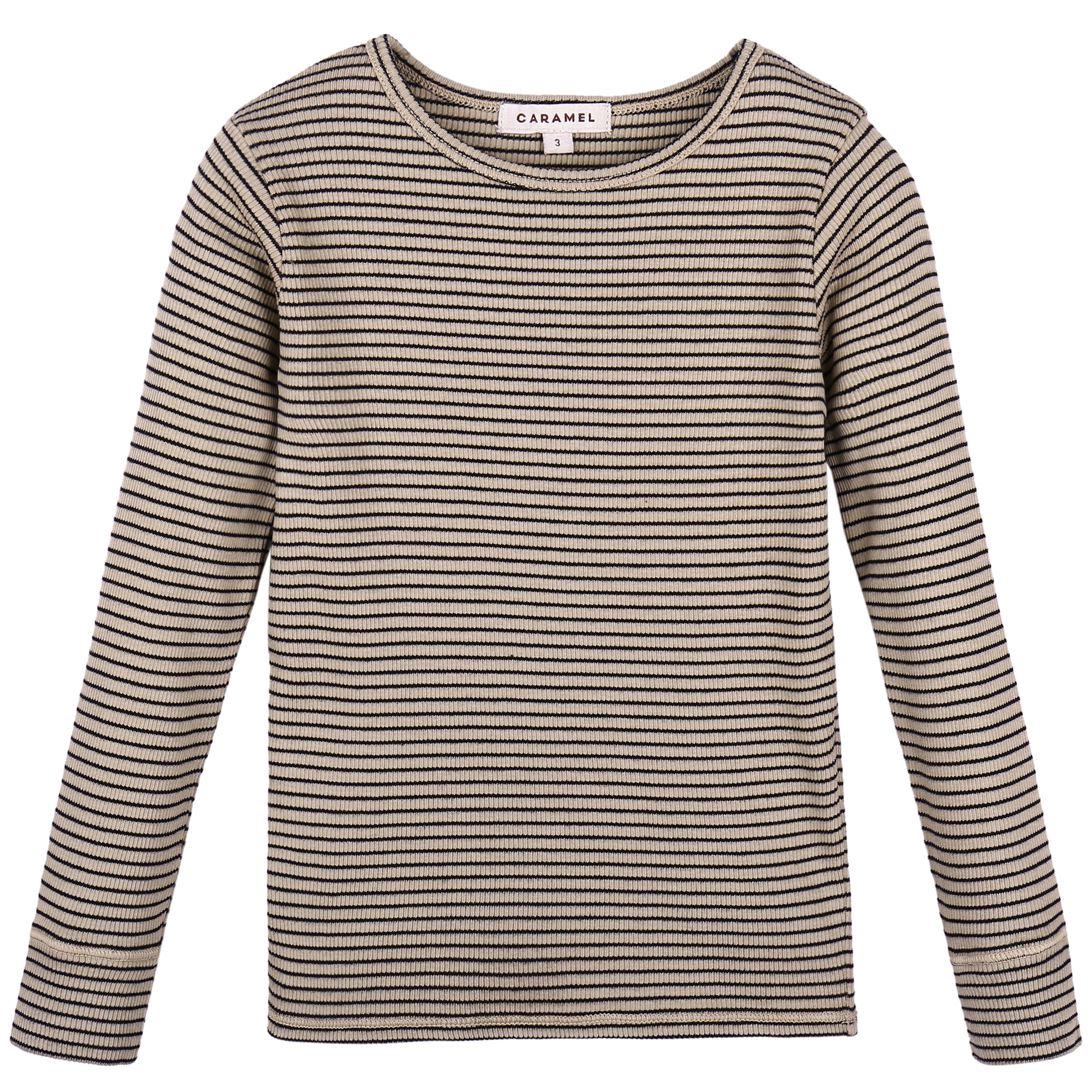 Boys & Girls Beige Striped Cotton T-shirt