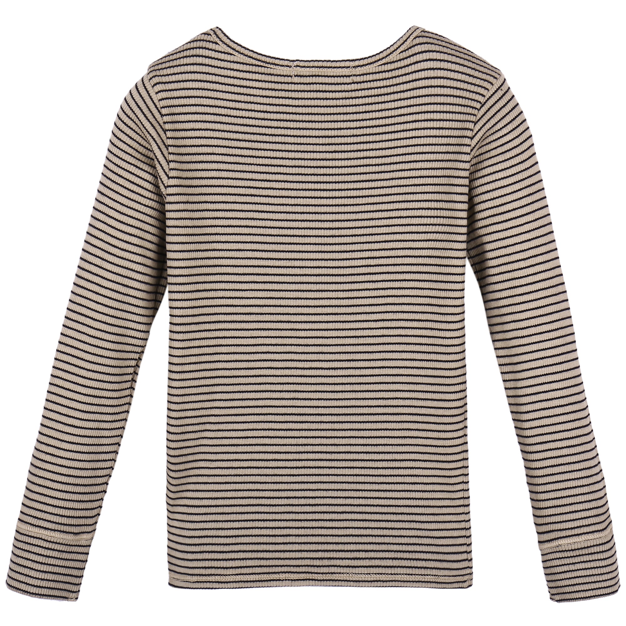 Boys & Girls Beige Striped Cotton T-shirt