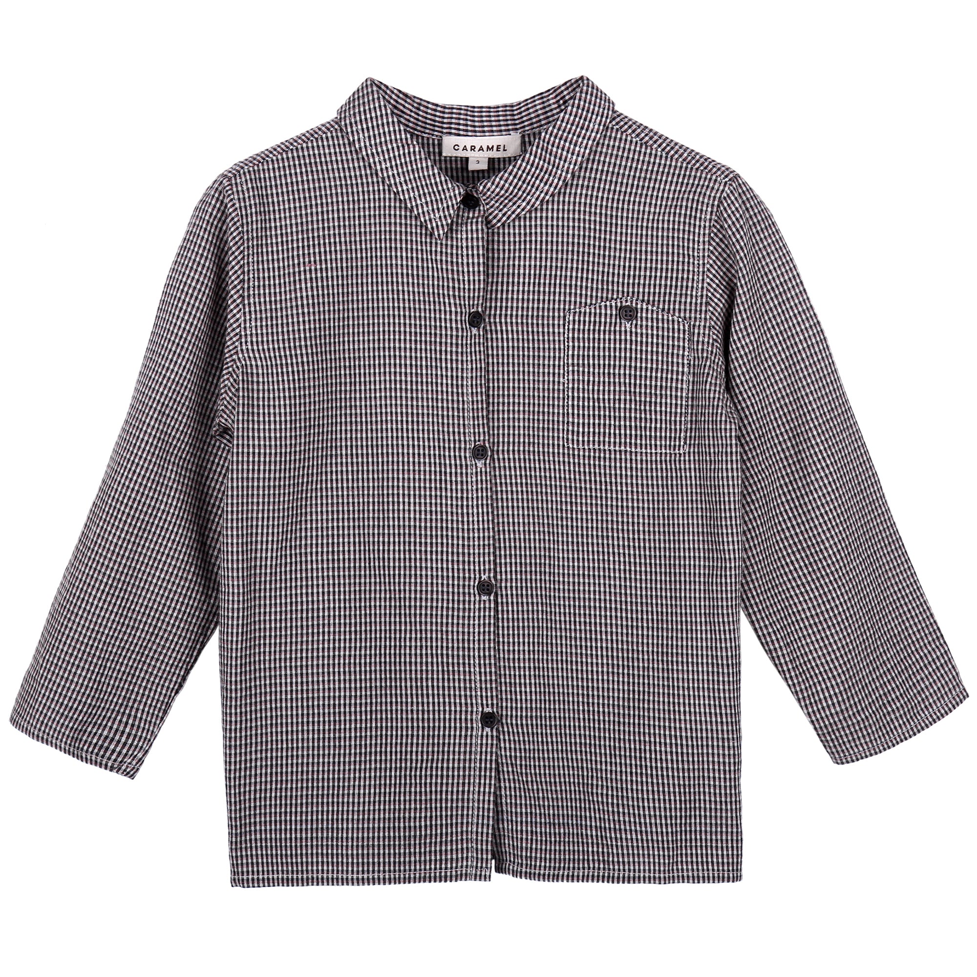 Baby Boys Grey Checked Woven Shirt