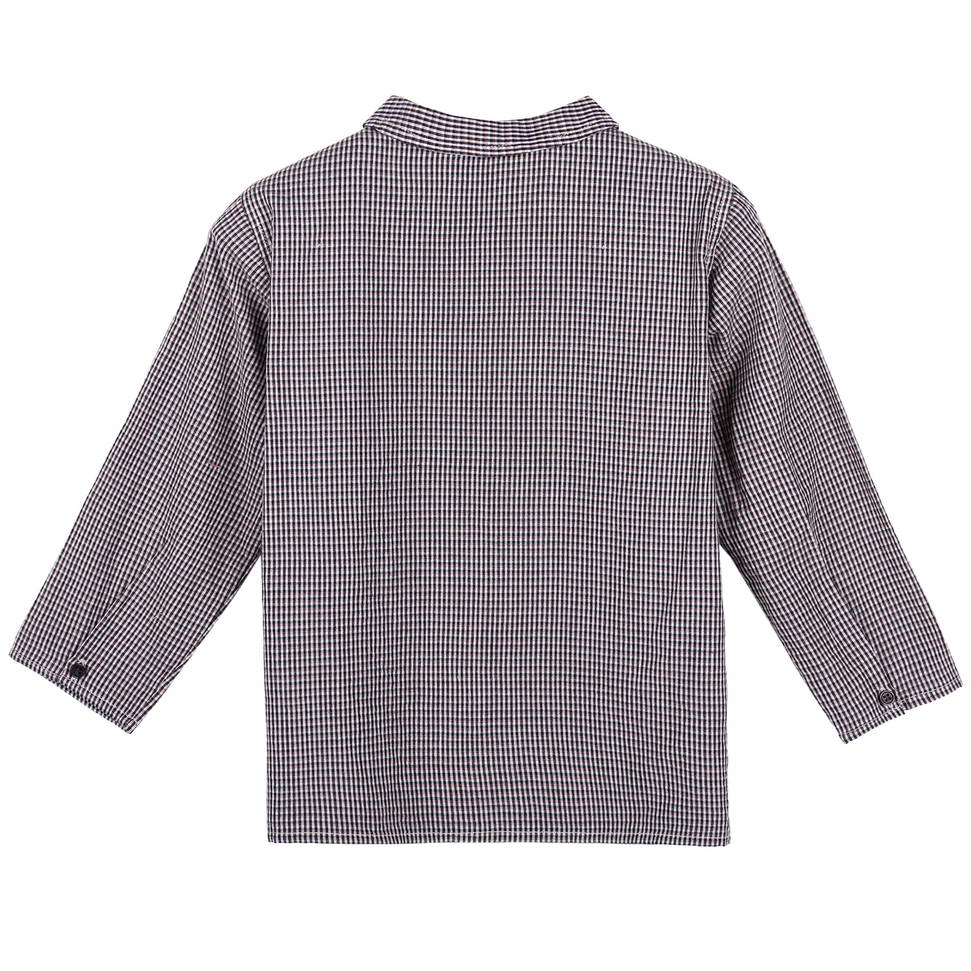 Baby Boys Grey Checked Woven Shirt