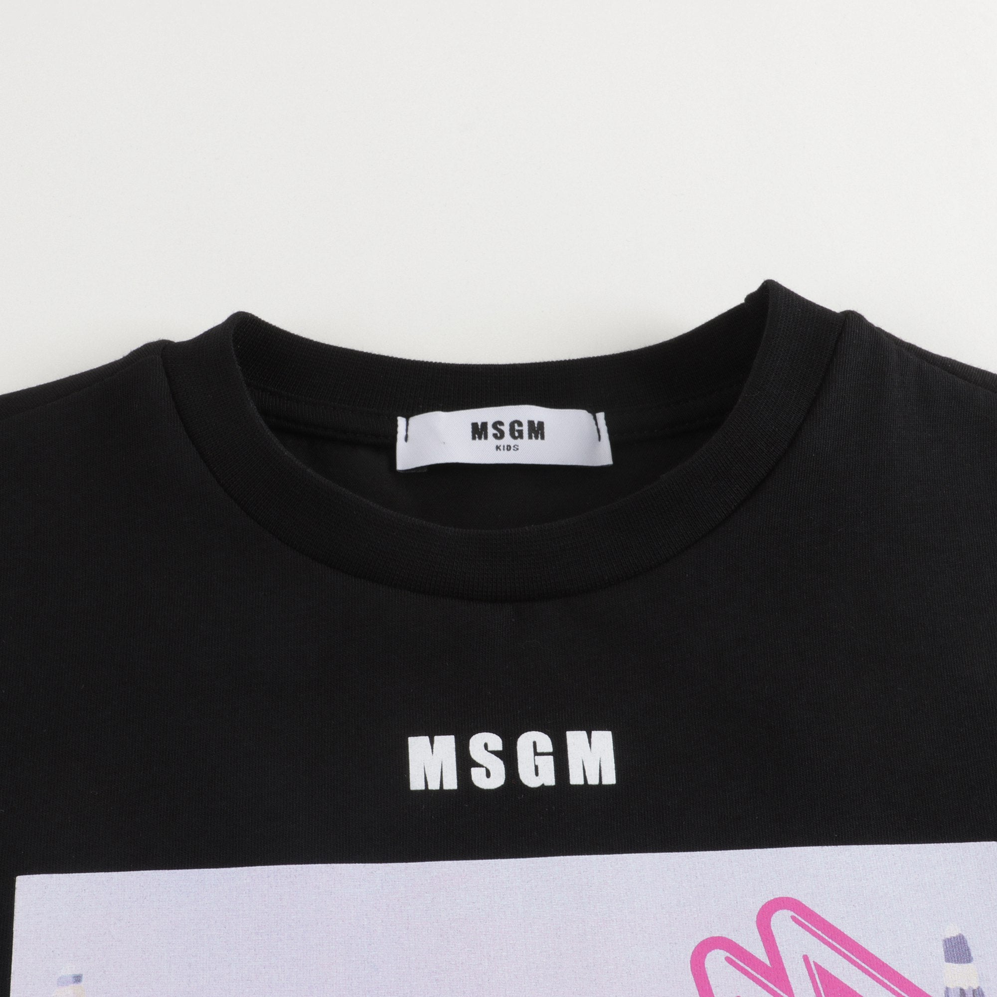 Girls Black Logo Cotton Dress