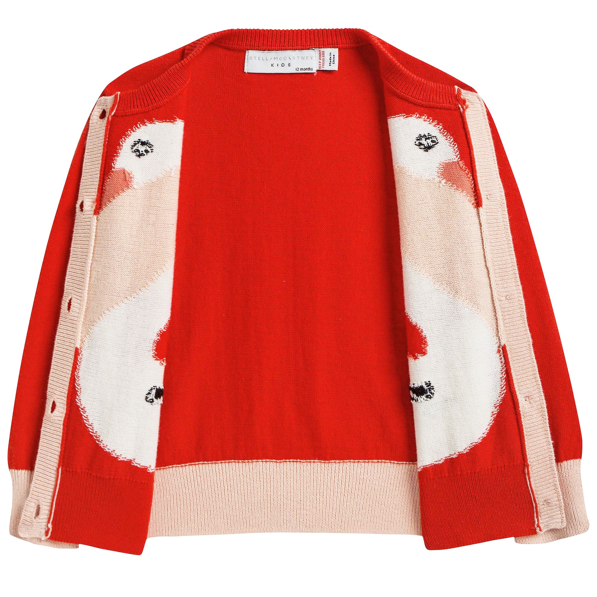 Baby Girls Red Lauren Swan Cardigan