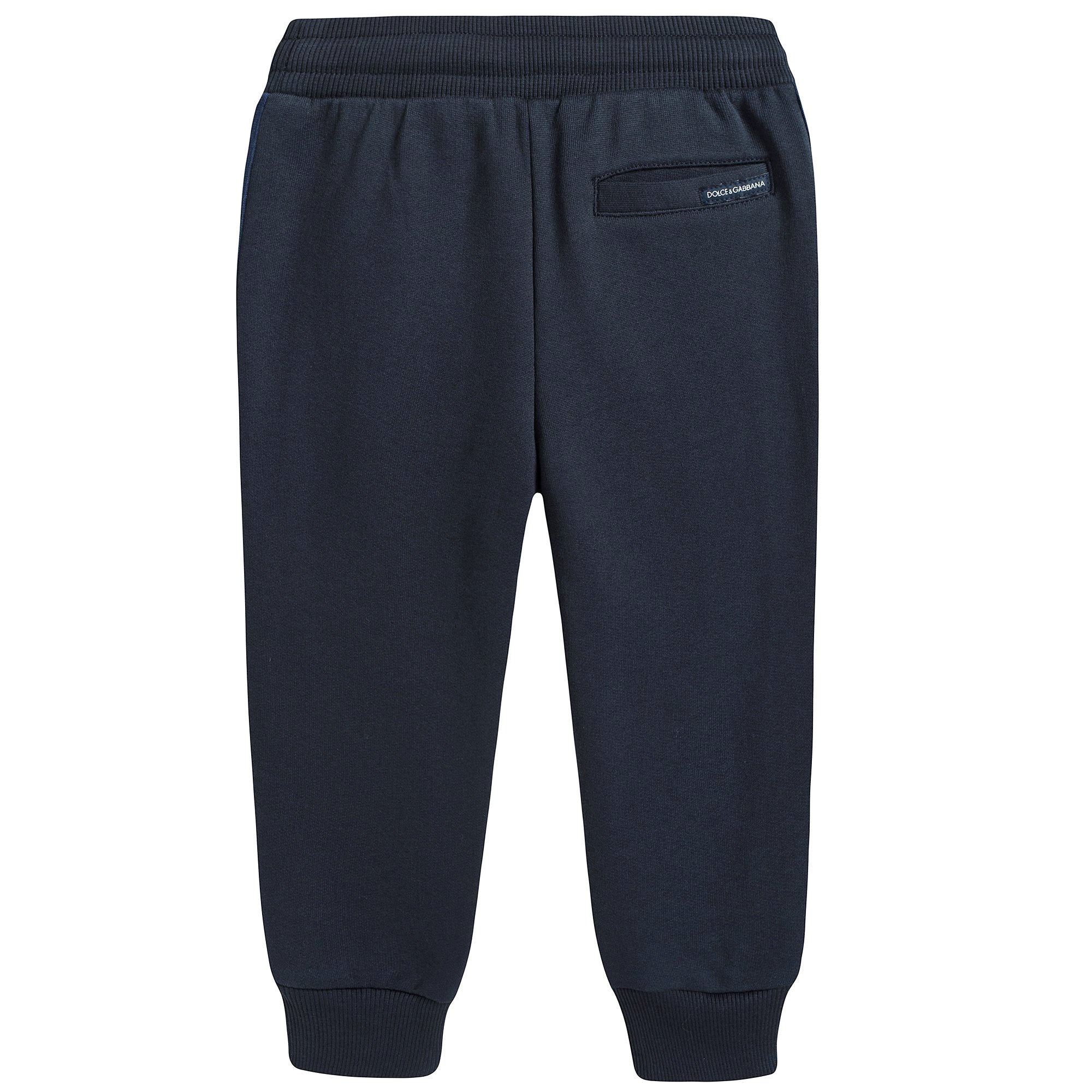 Boys Blue Cotton Jersey Trousers