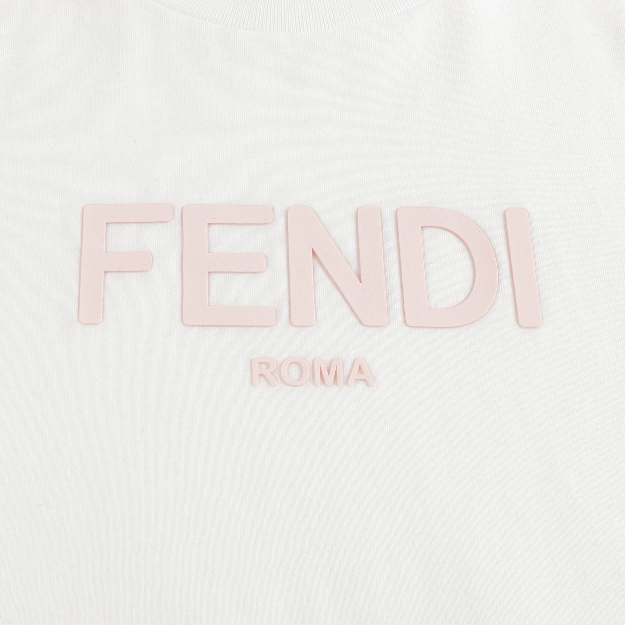 Girls White Logo Cotton Dress