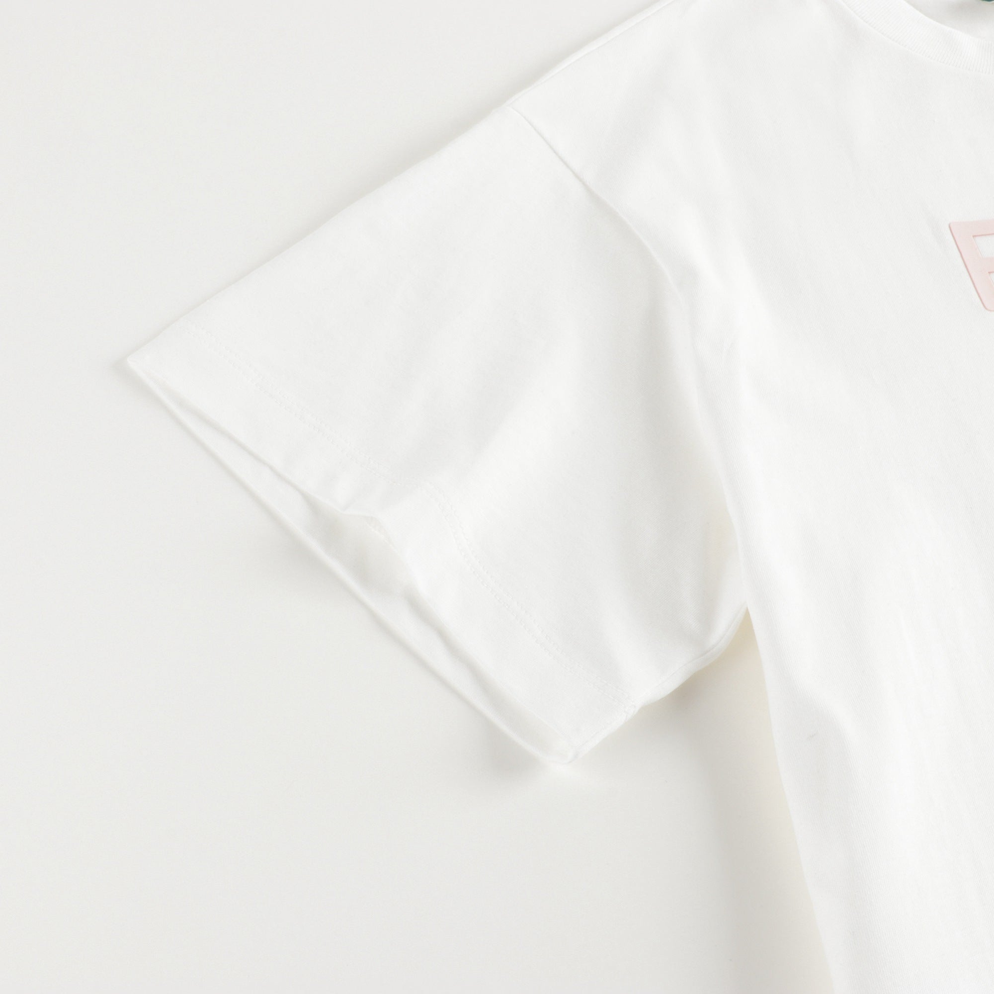 Girls White Logo Cotton Dress