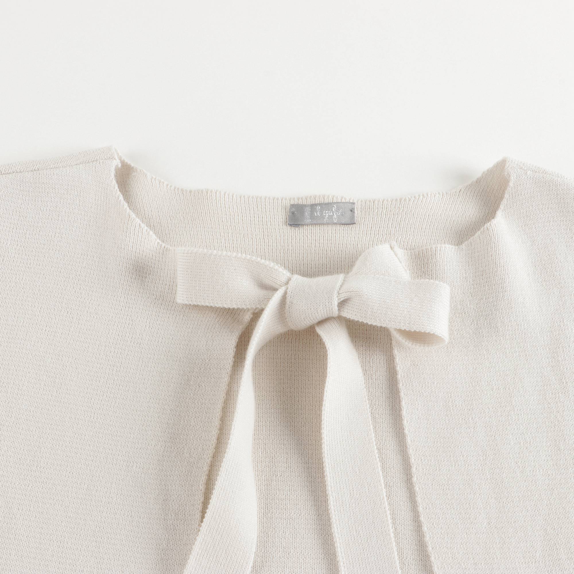 Girls White Cotton Cardigan