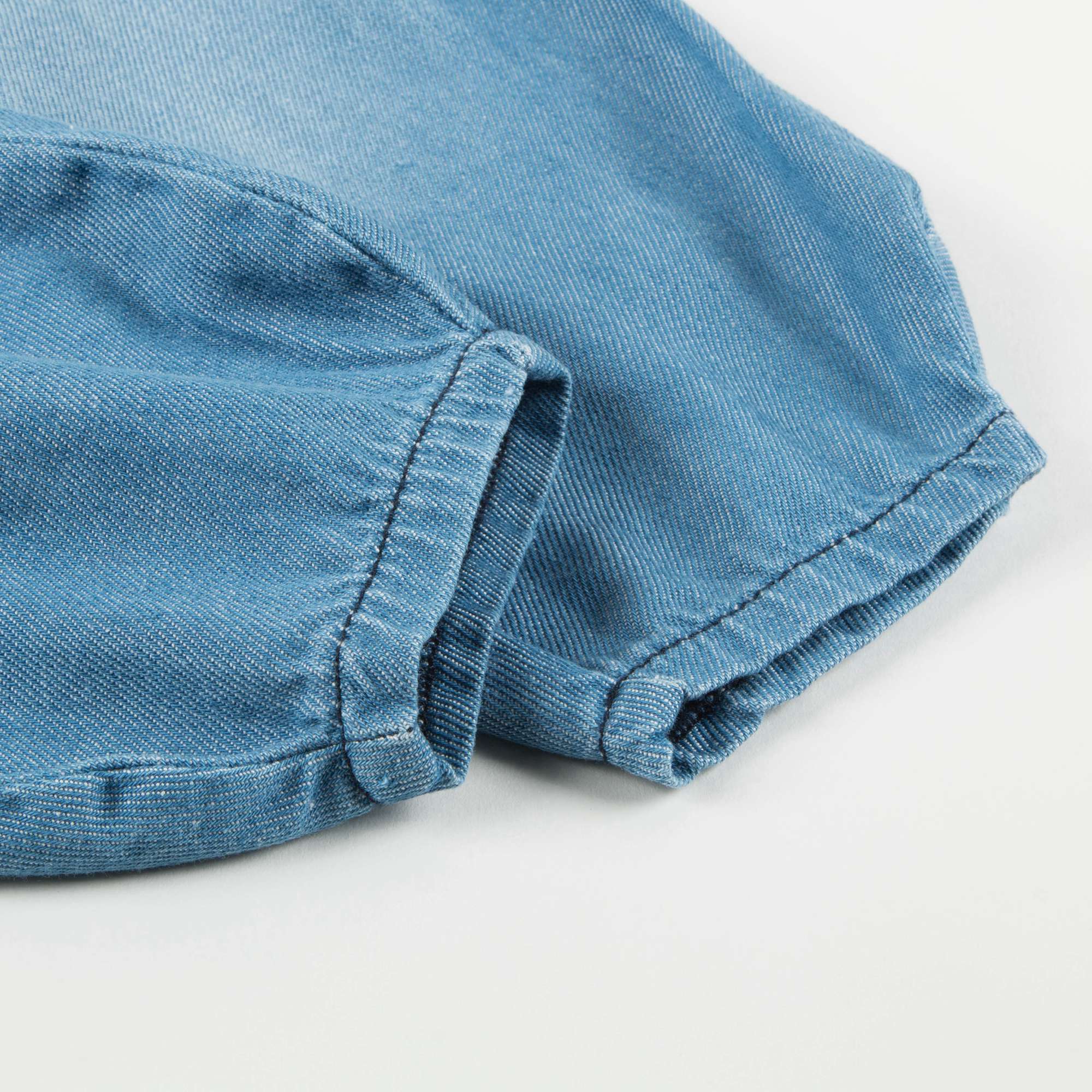 Baby Girls Denim Blue Cotton Trousers