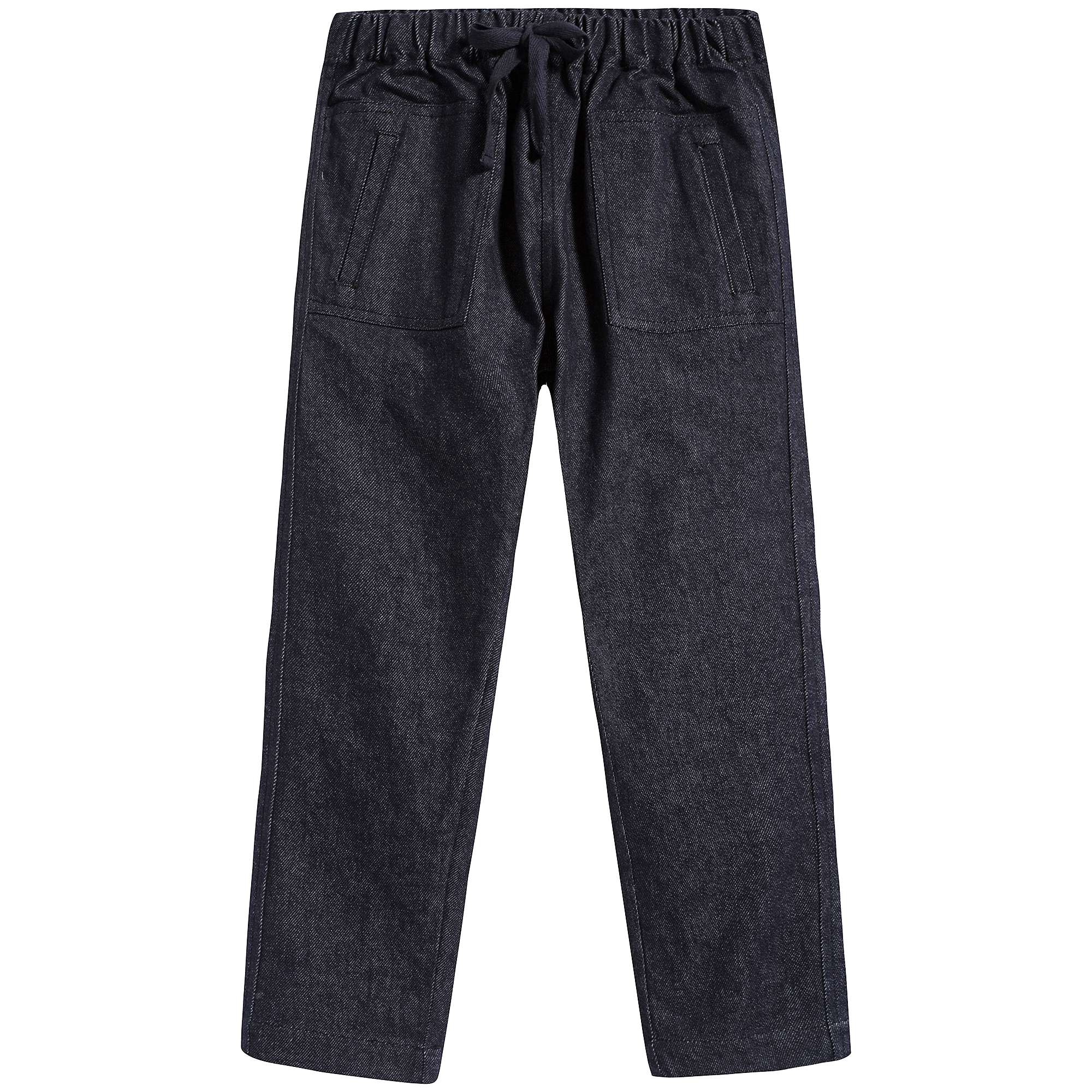 Boys & Girls Dark Blue Cotton Trousers