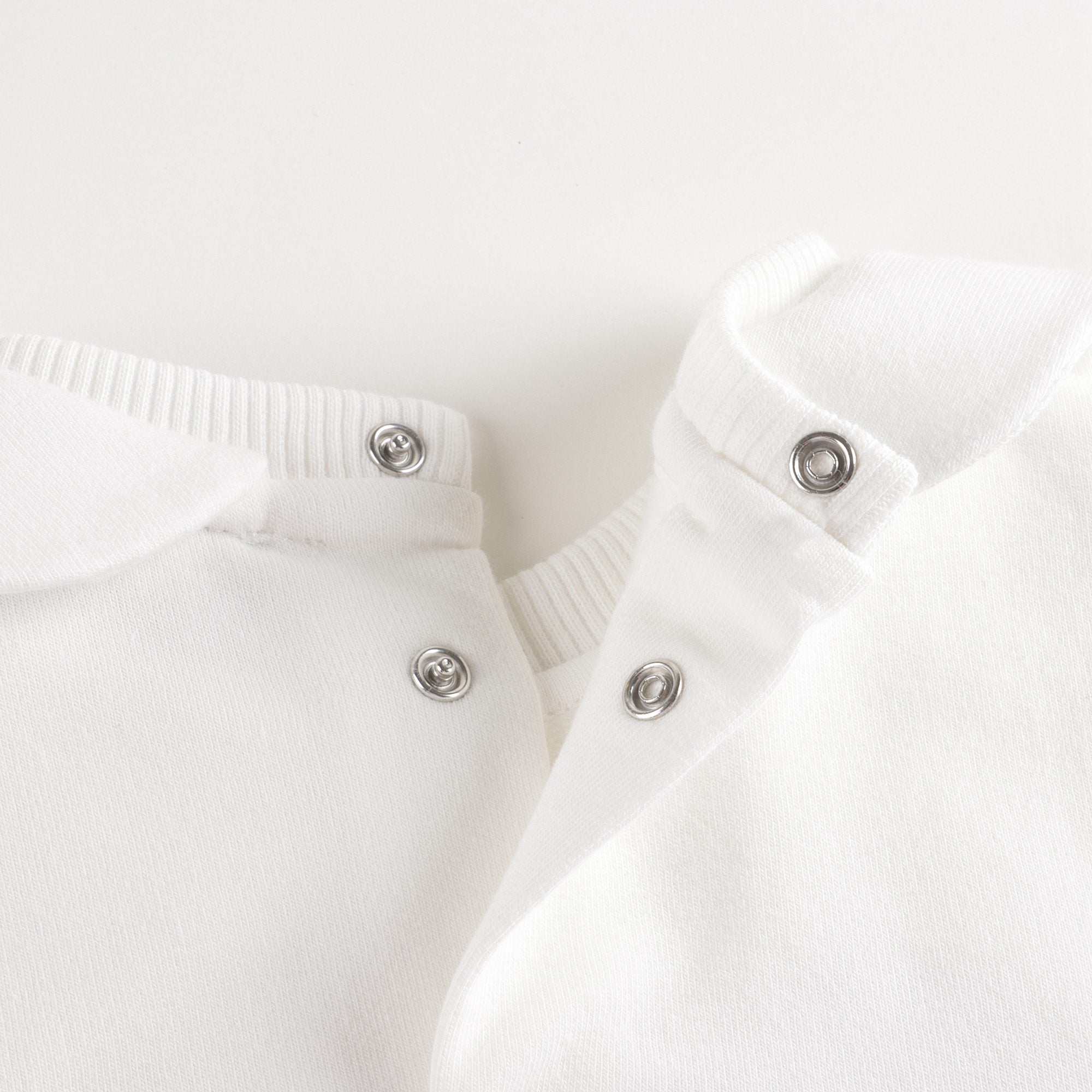 Baby Boys & Girls White Cotton Babysuit Set