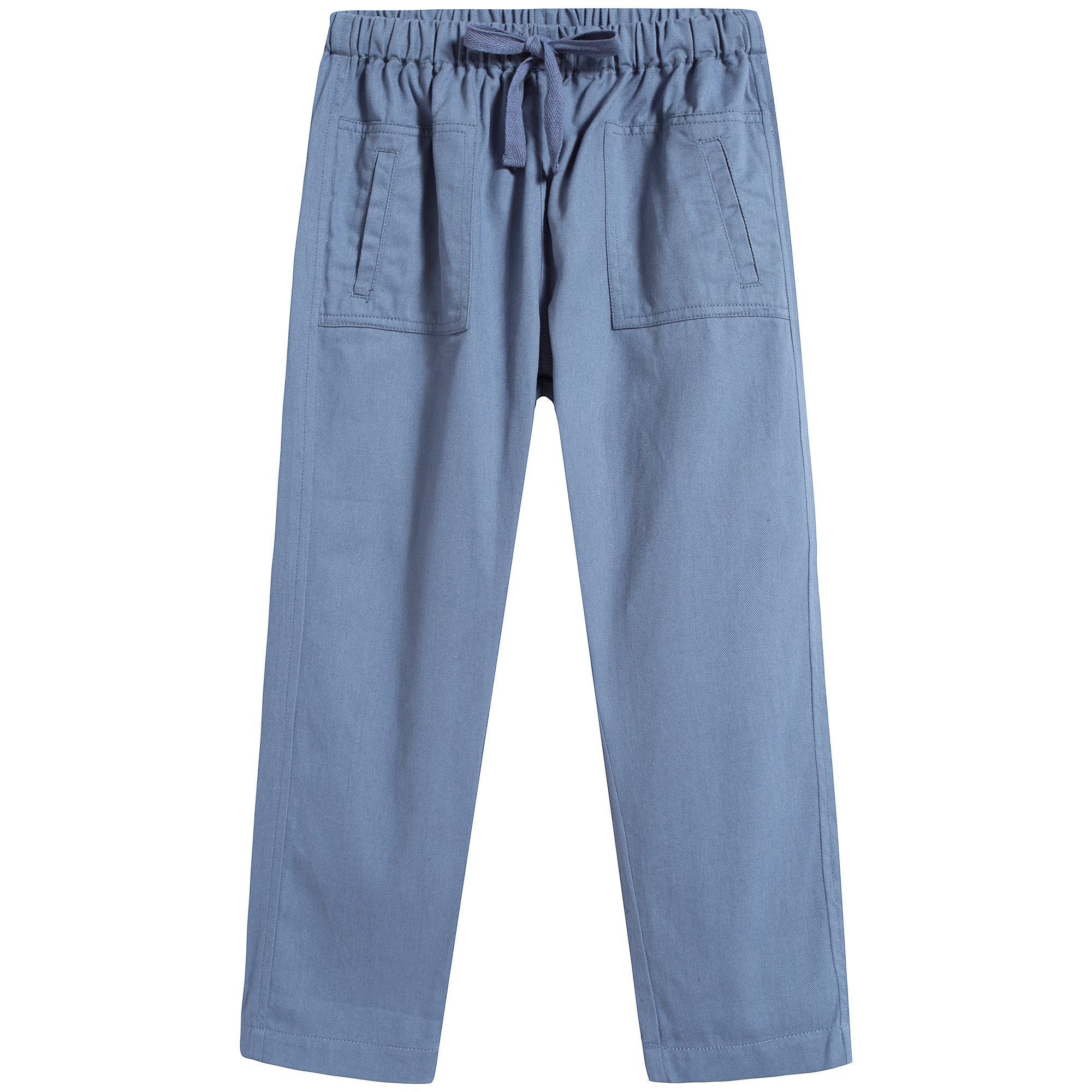 Girls Light Blue Cotton Trousers