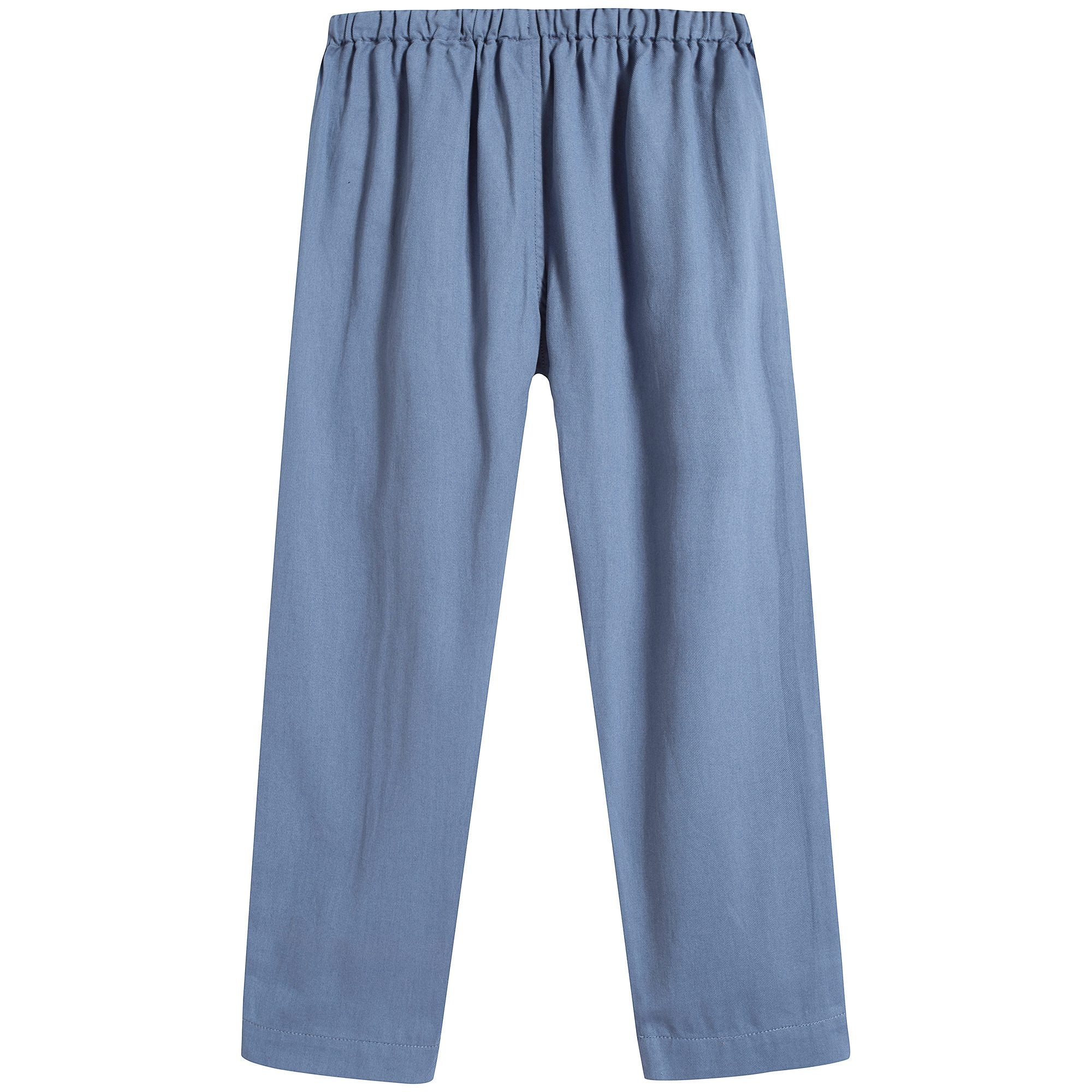 Girls Light Blue Cotton Trousers