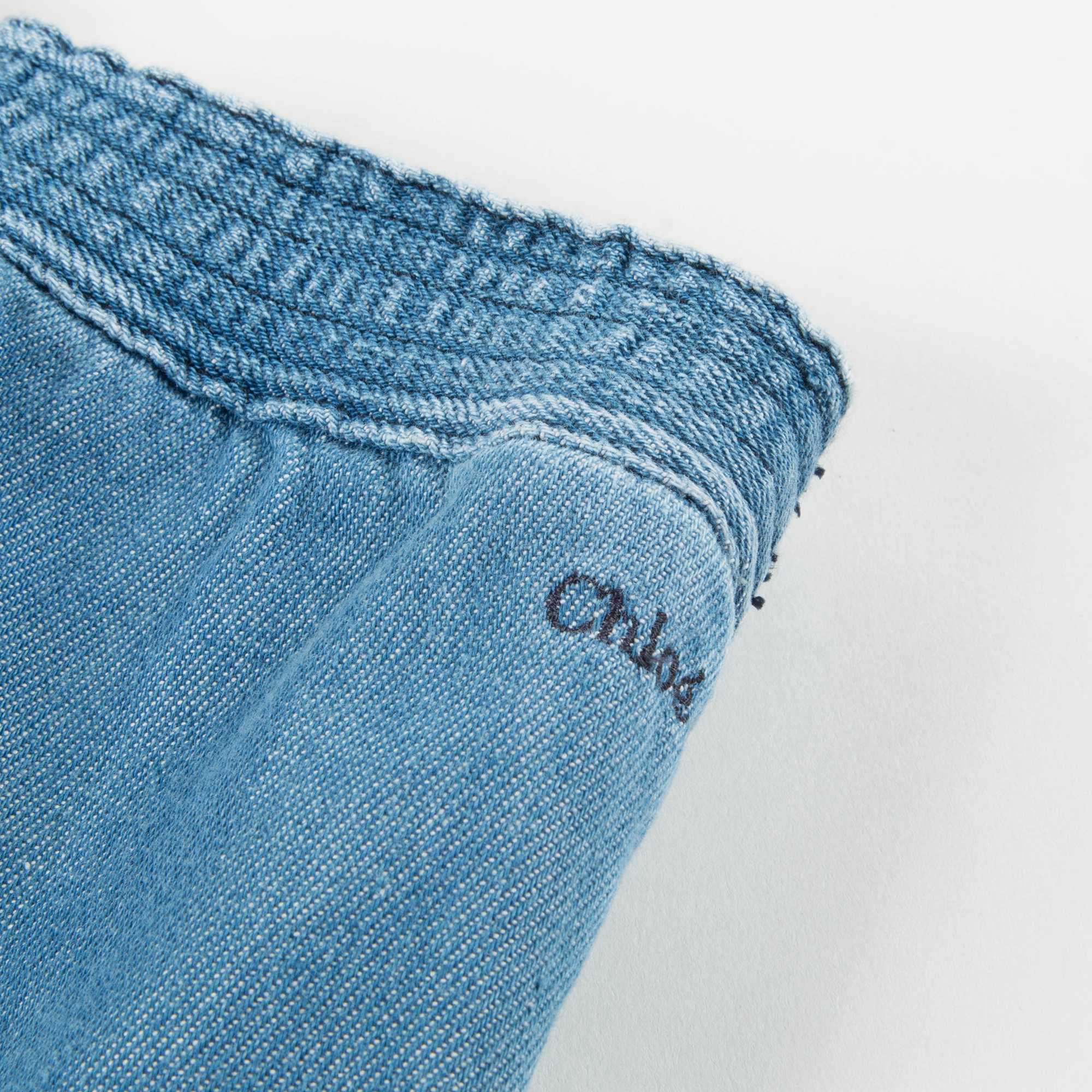 Girls Denim Blue Cotton Shorts