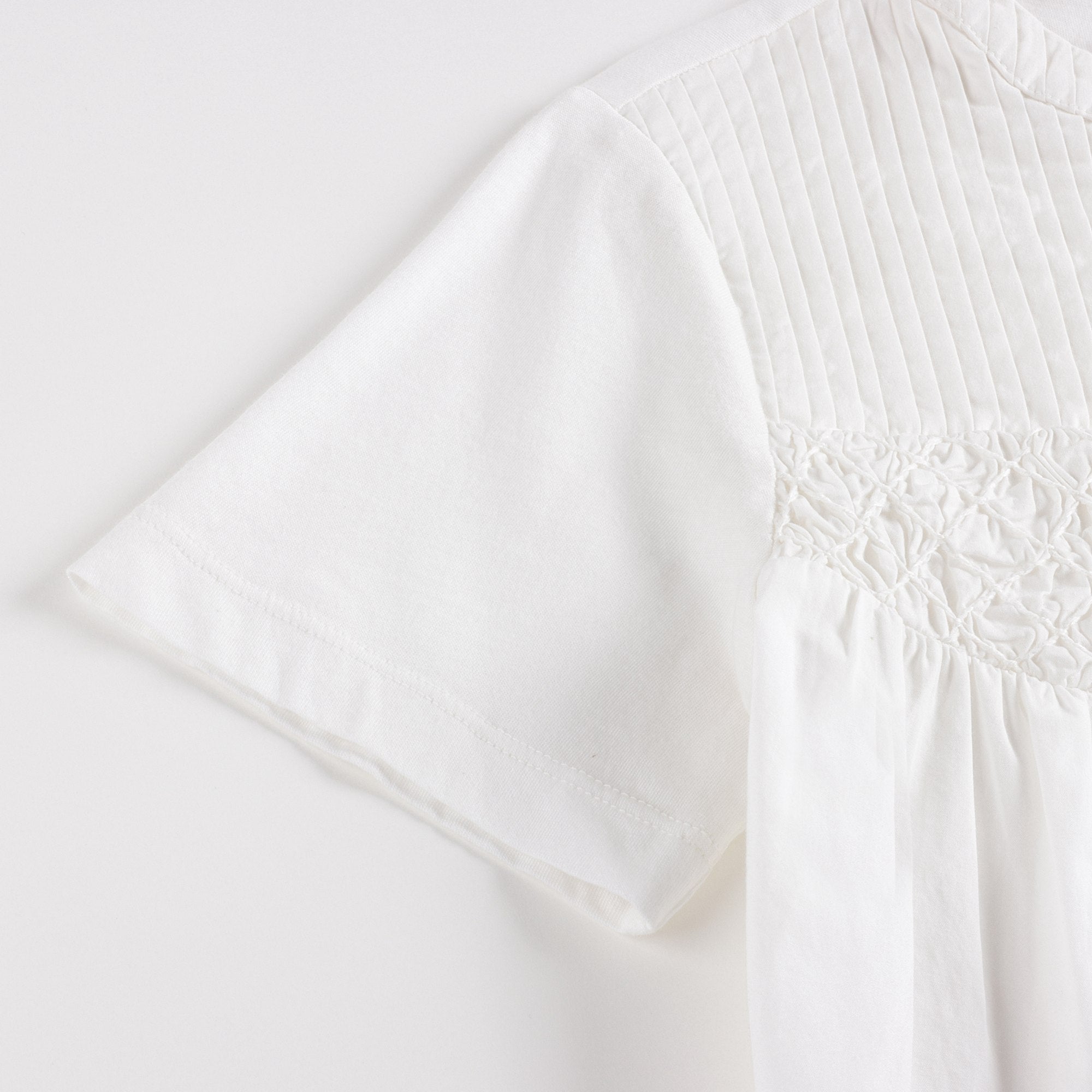 Girls White Cotton T-Shirt