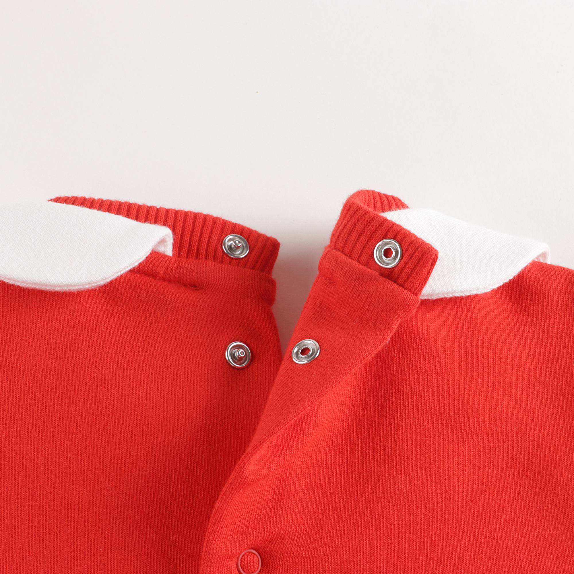 Baby Boys & Girls Red Cotton Babysuit Set