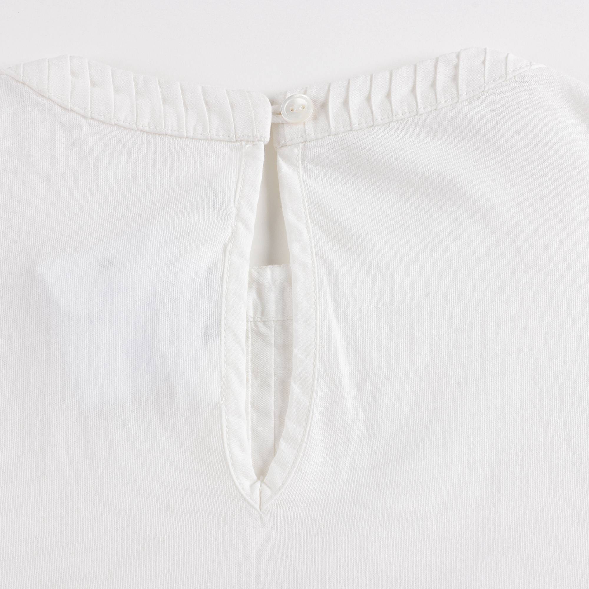 Girls White Cotton T-Shirt