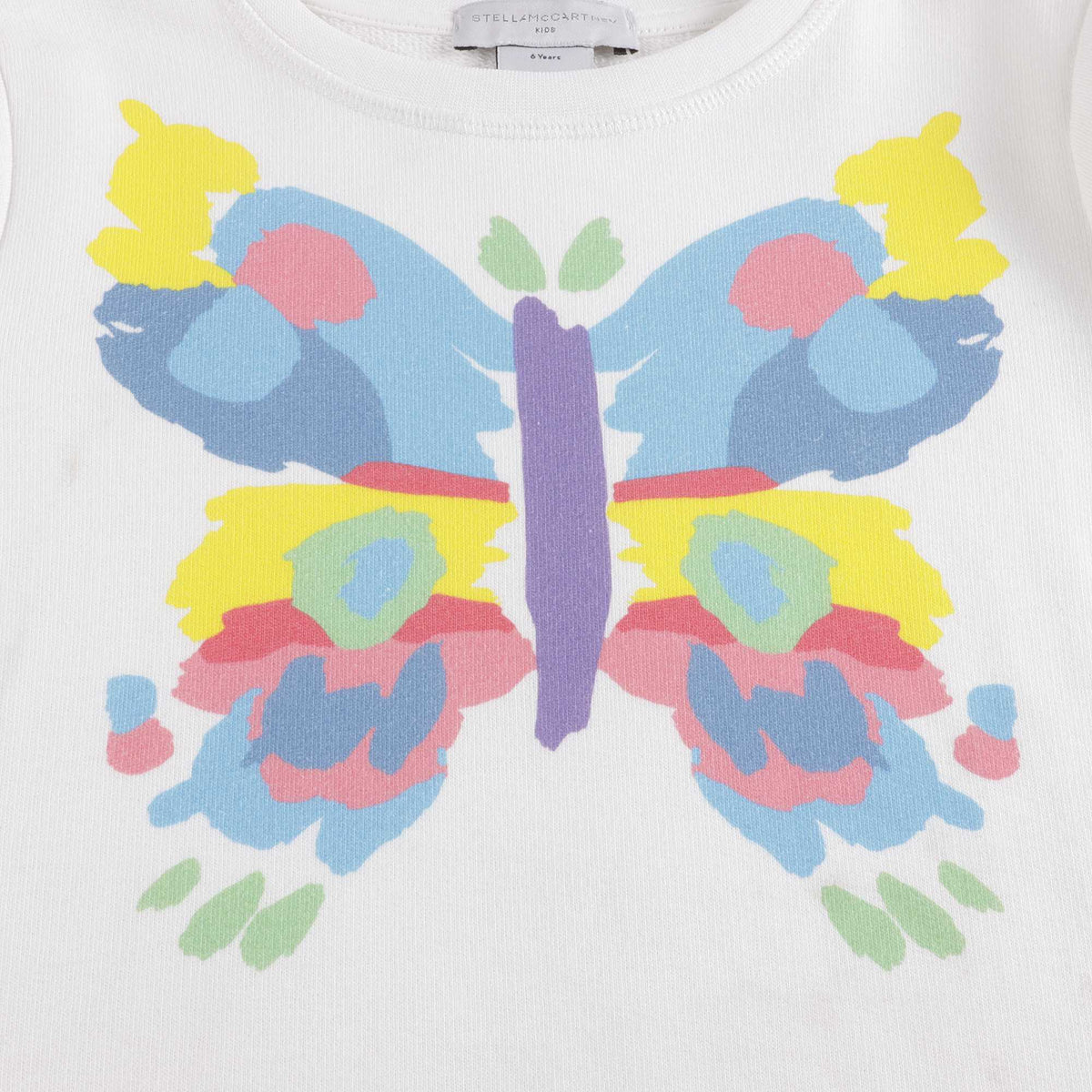 Girls White Butterfly Cotton Dress