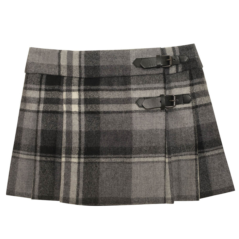 Girls Dark Grey Check Wool Skirt - CÉMAROSE | Children's Fashion Store - 1