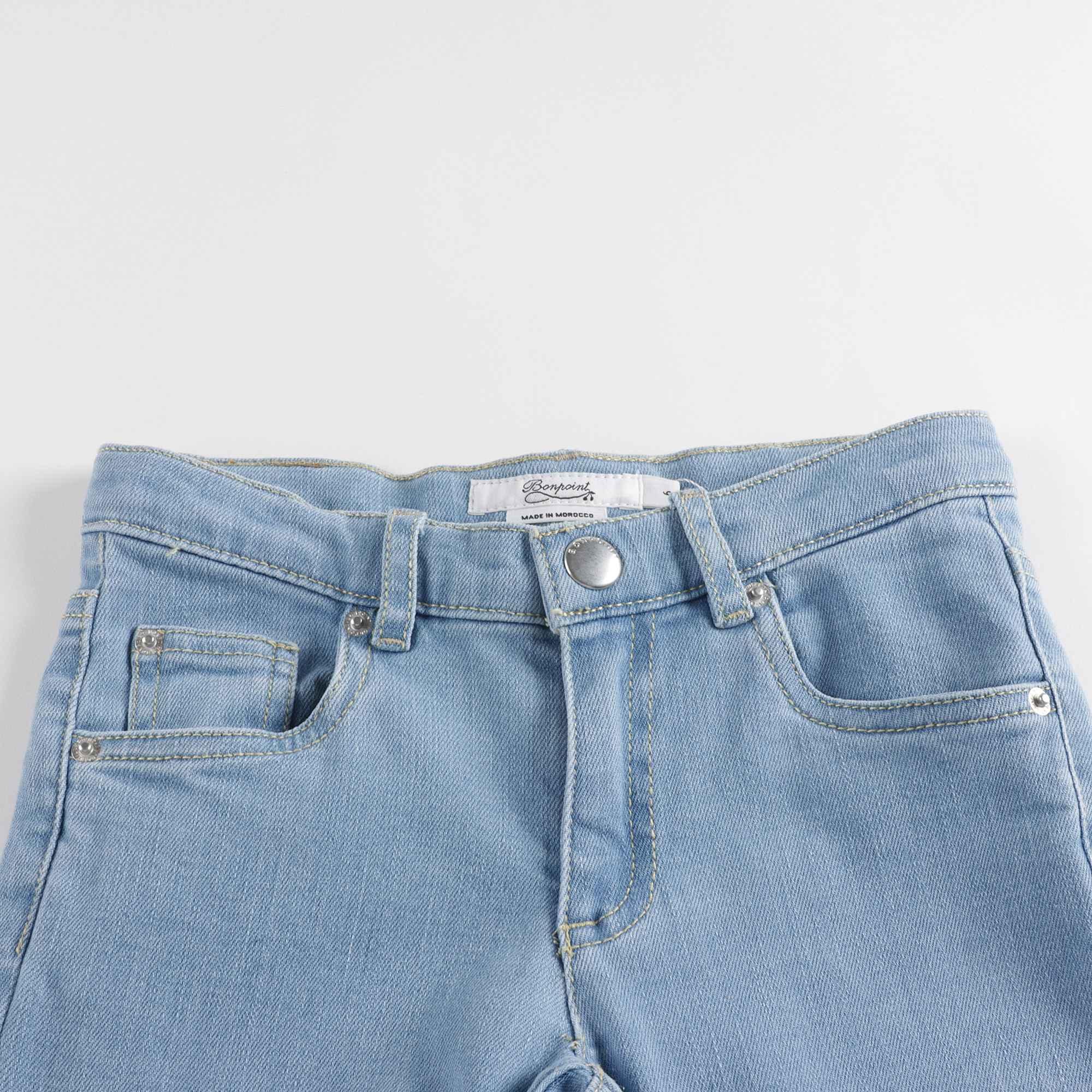 Girls Light Blue Cotton Trousers