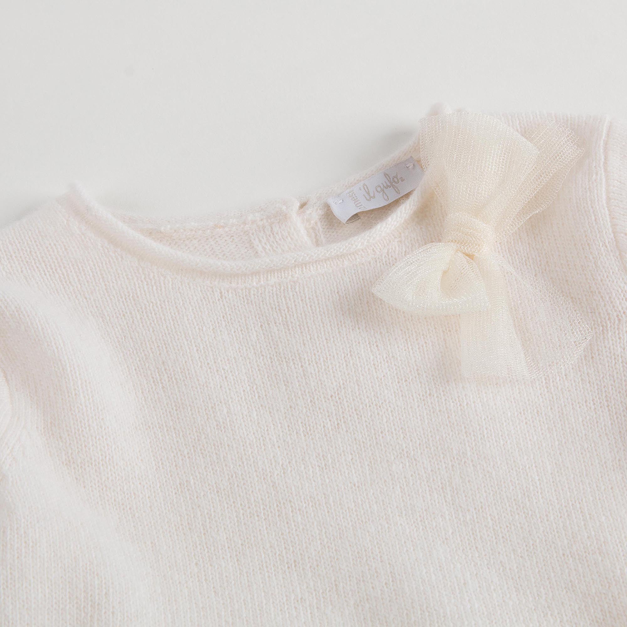 Baby Girls Milk White & Gold Tulle Dress