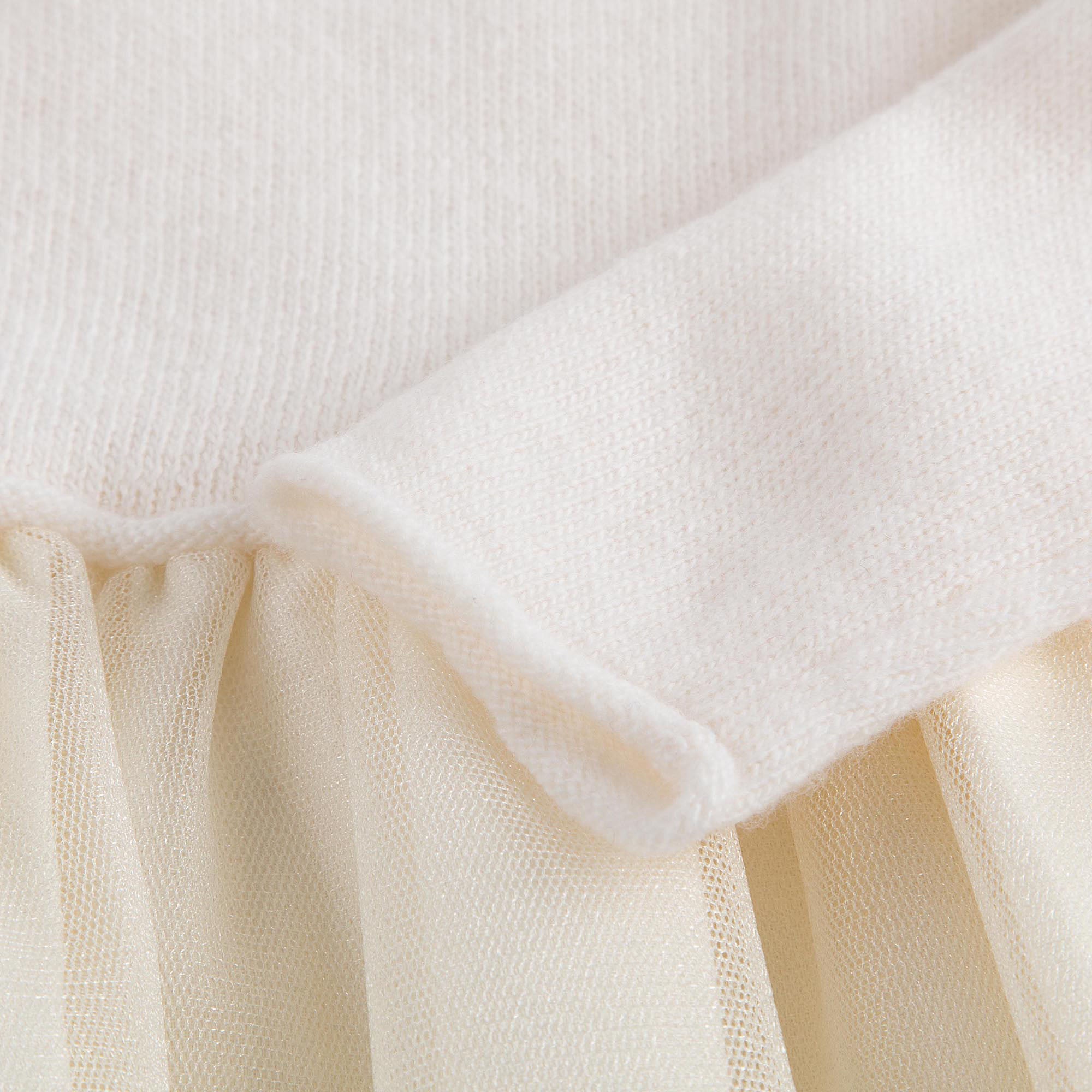 Baby Girls Milk White & Gold Tulle Dress