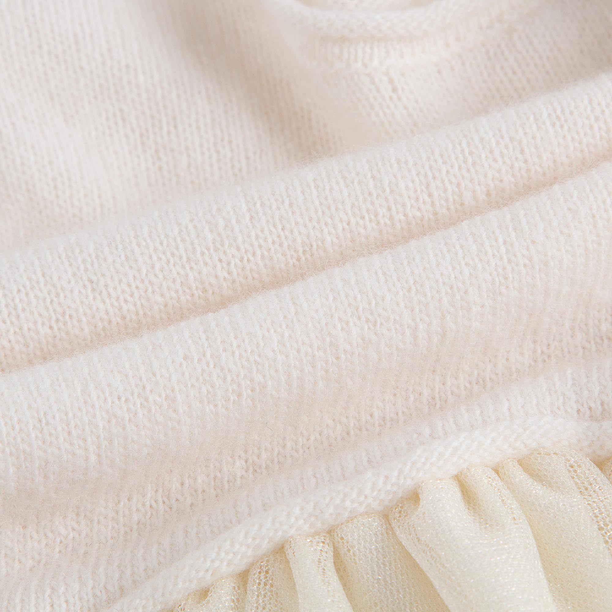 Baby Girls Milk White & Gold Tulle Dress