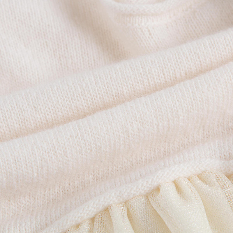 Baby Girls Milk White & Gold Tulle Dress
