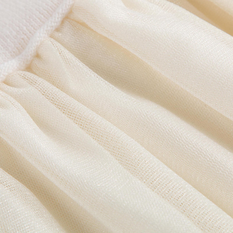 Baby Girls Milk White & Gold Tulle Dress