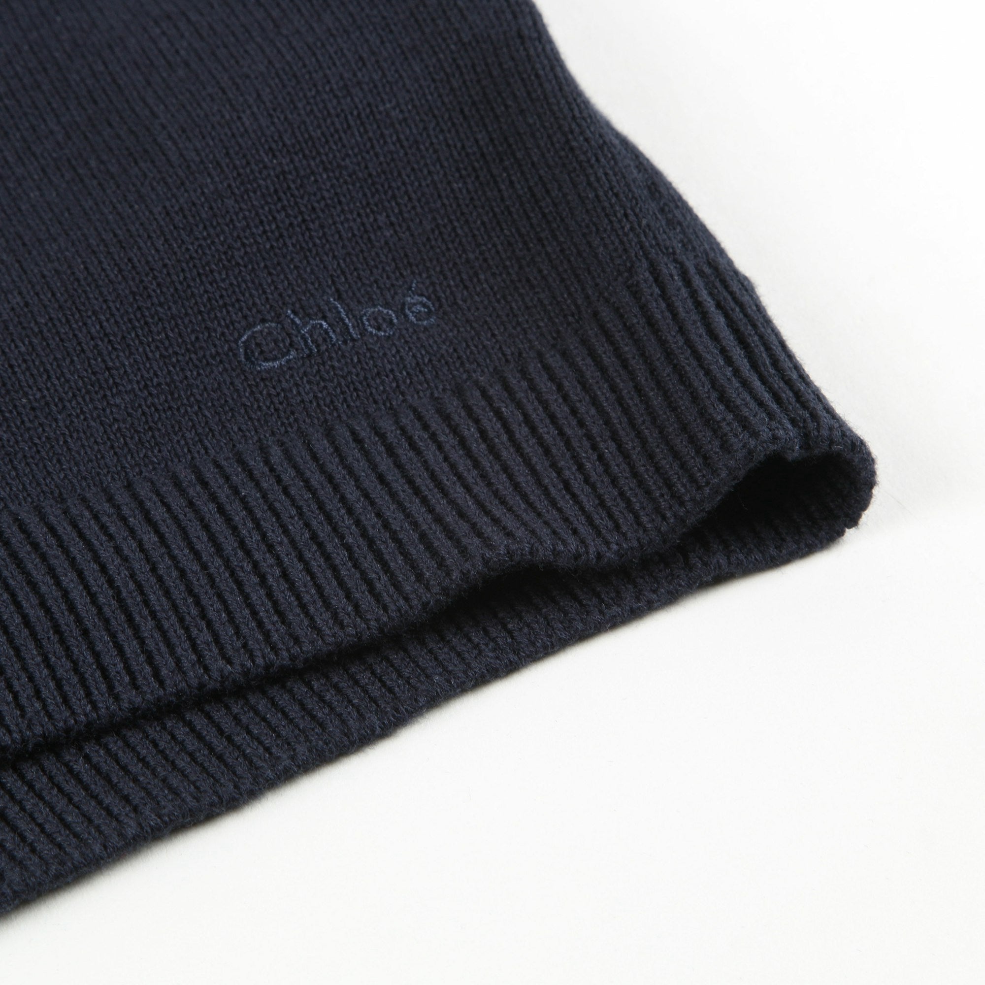 Girls Navy Blue Cotton Swerter