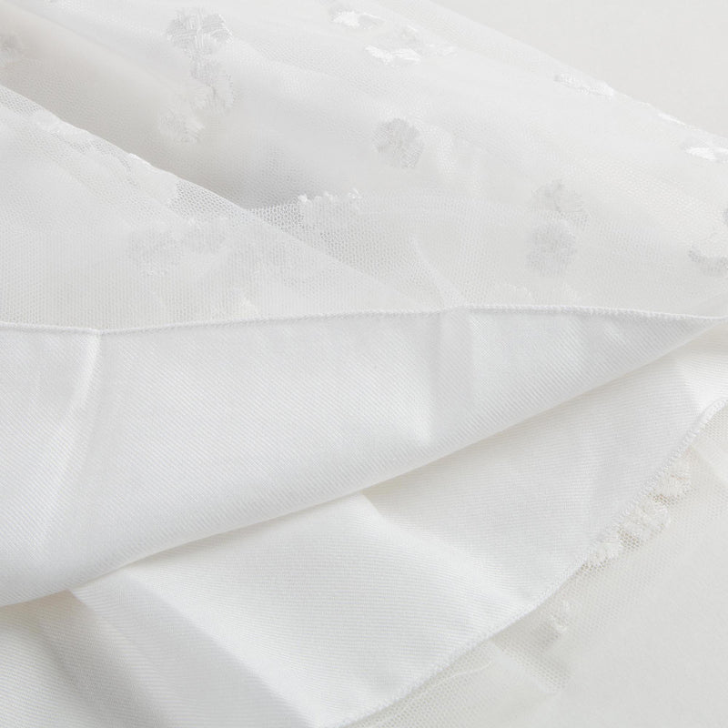 Baby Girls Milk White Wool Dress With White Patch Flower Trims