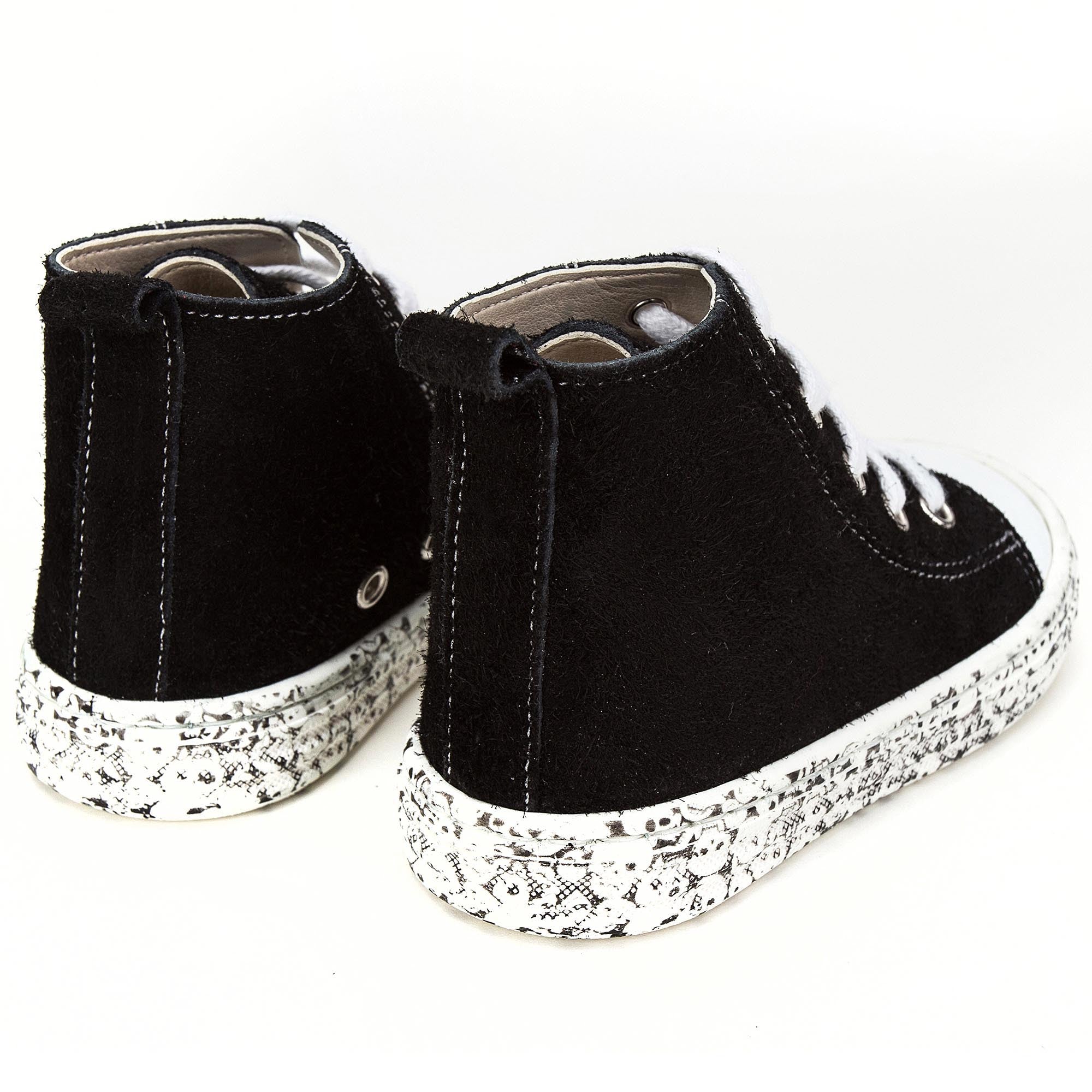 Girls Black High Top Mooring Rope Shoes
