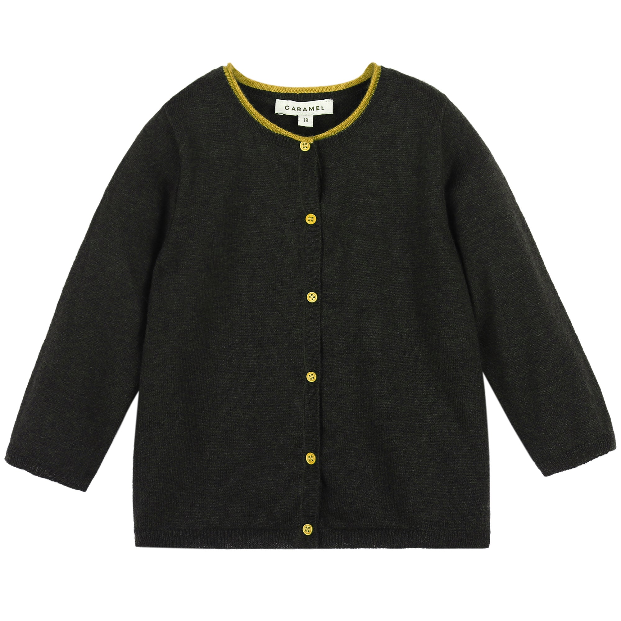 Baby Black Knitted Cardigan With Yellow Bottons