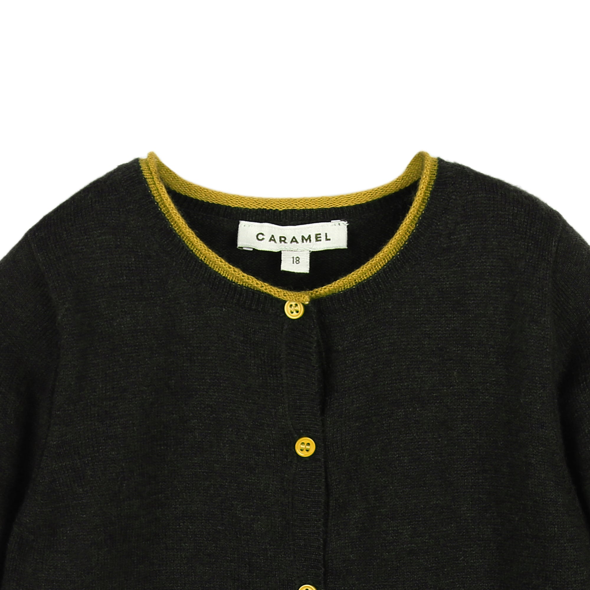 Baby Black Knitted Cardigan With Yellow Bottons
