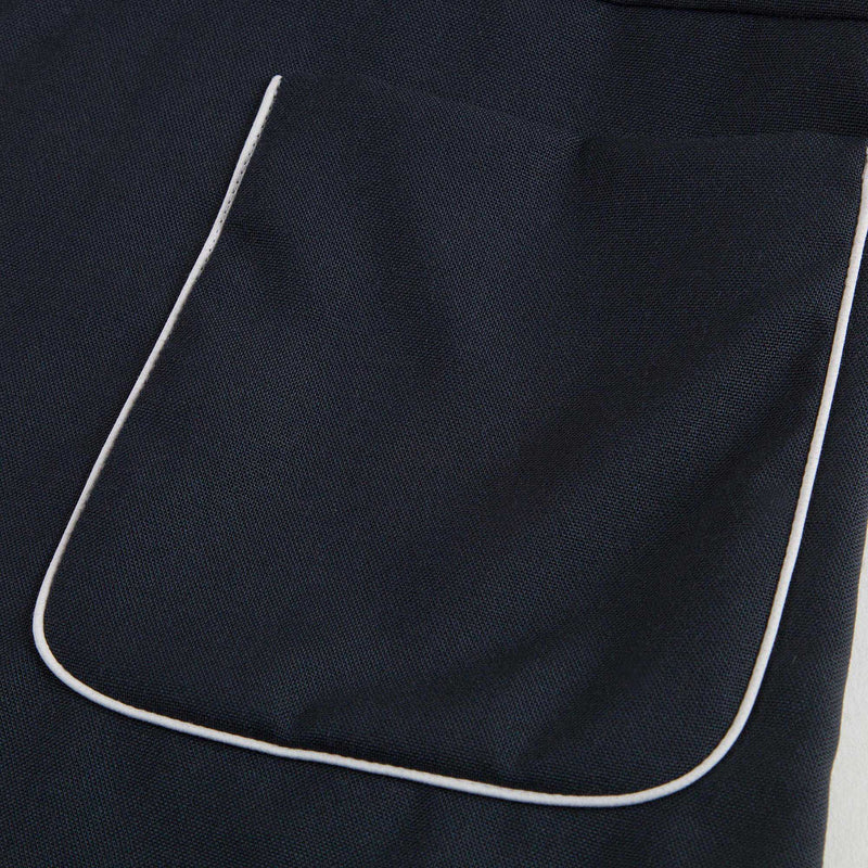 Girls Navy Blue Wool Dress With Patch Pocket