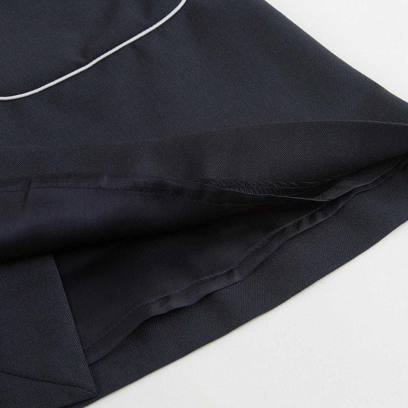 Girls Navy Blue Wool Dress With Patch Pocket