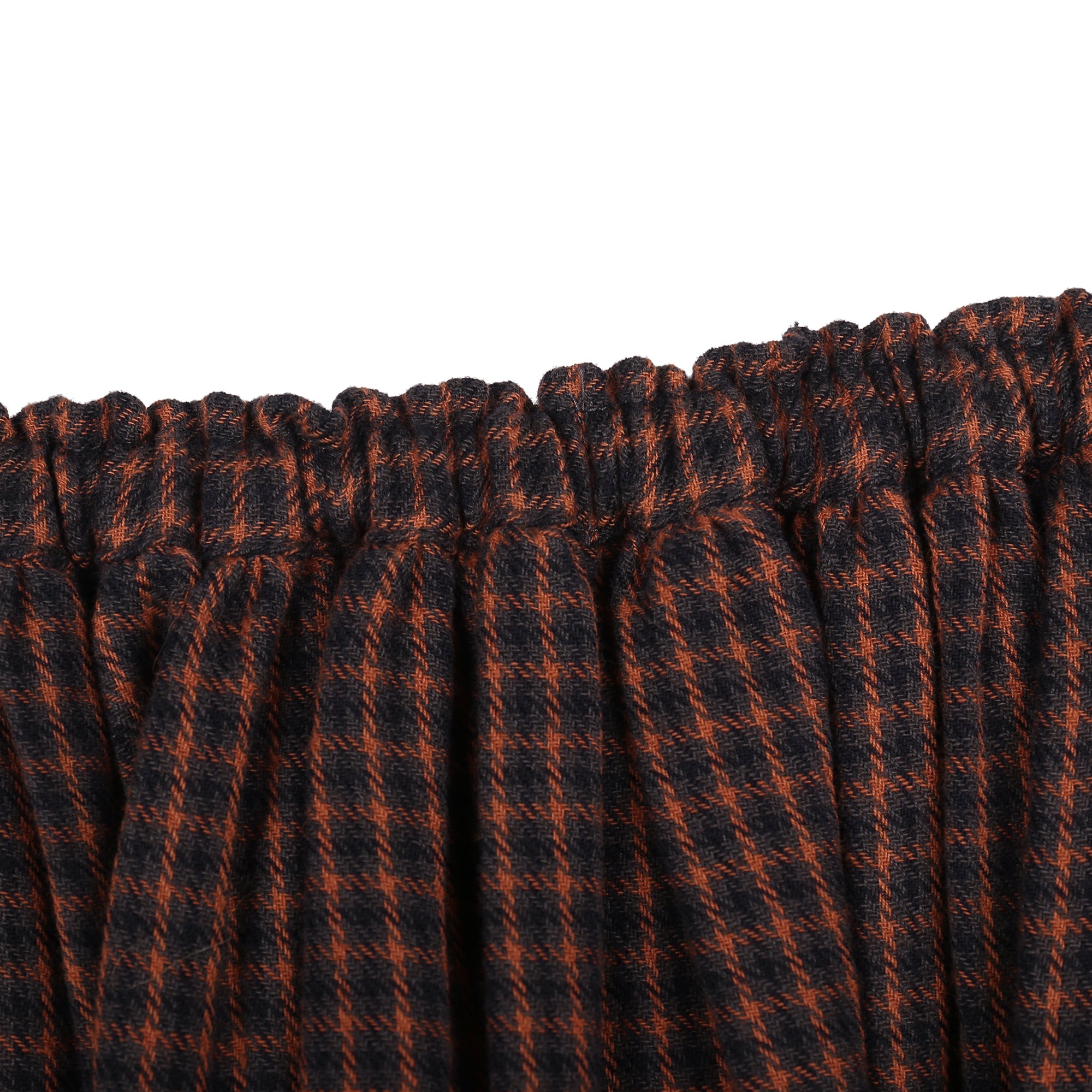 Girls Orange Check Cotton Skirt