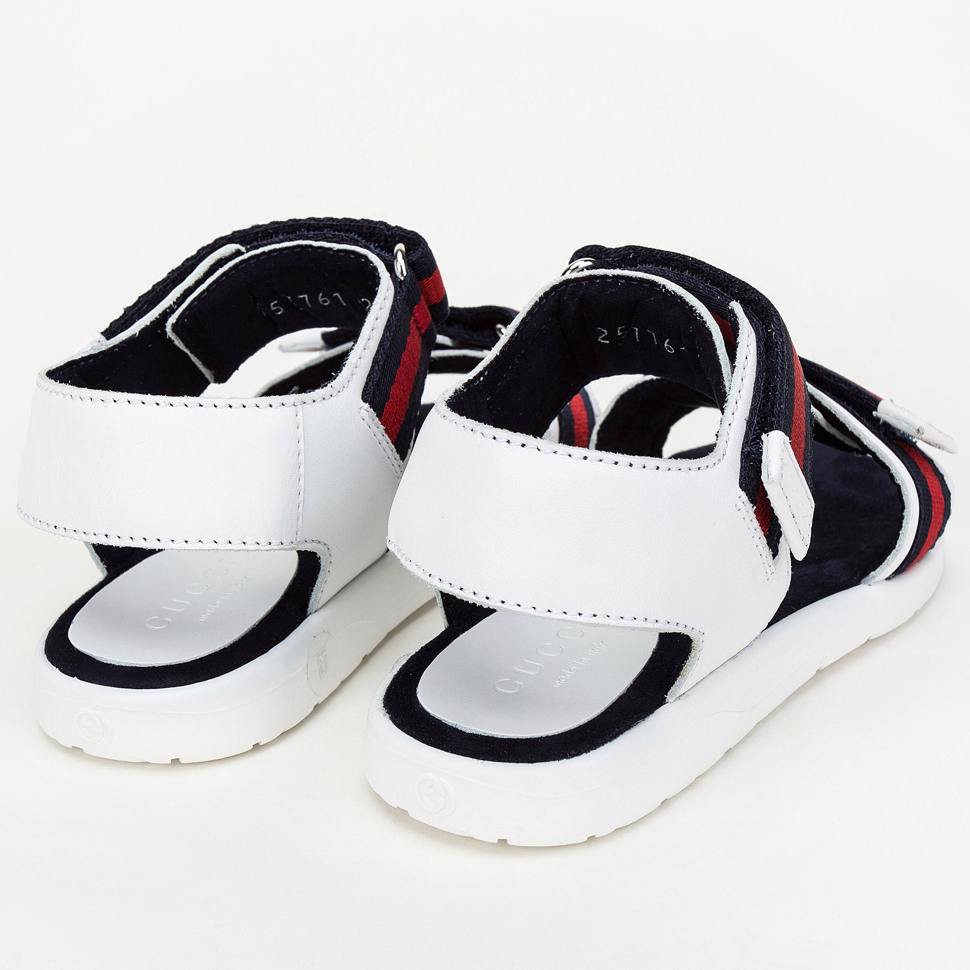Girls White Leather Upper Rubber Sole Sandals