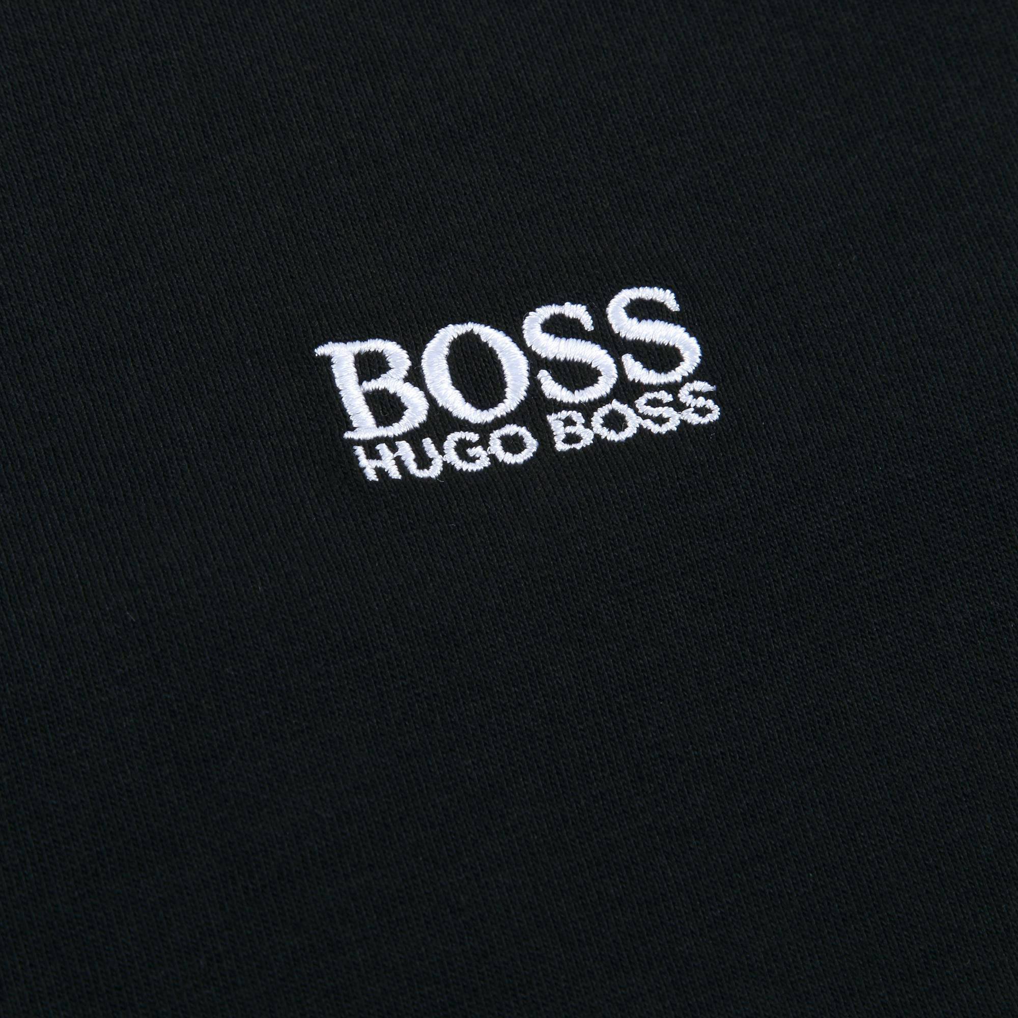 Boys Black Logo Cotton T-shirt