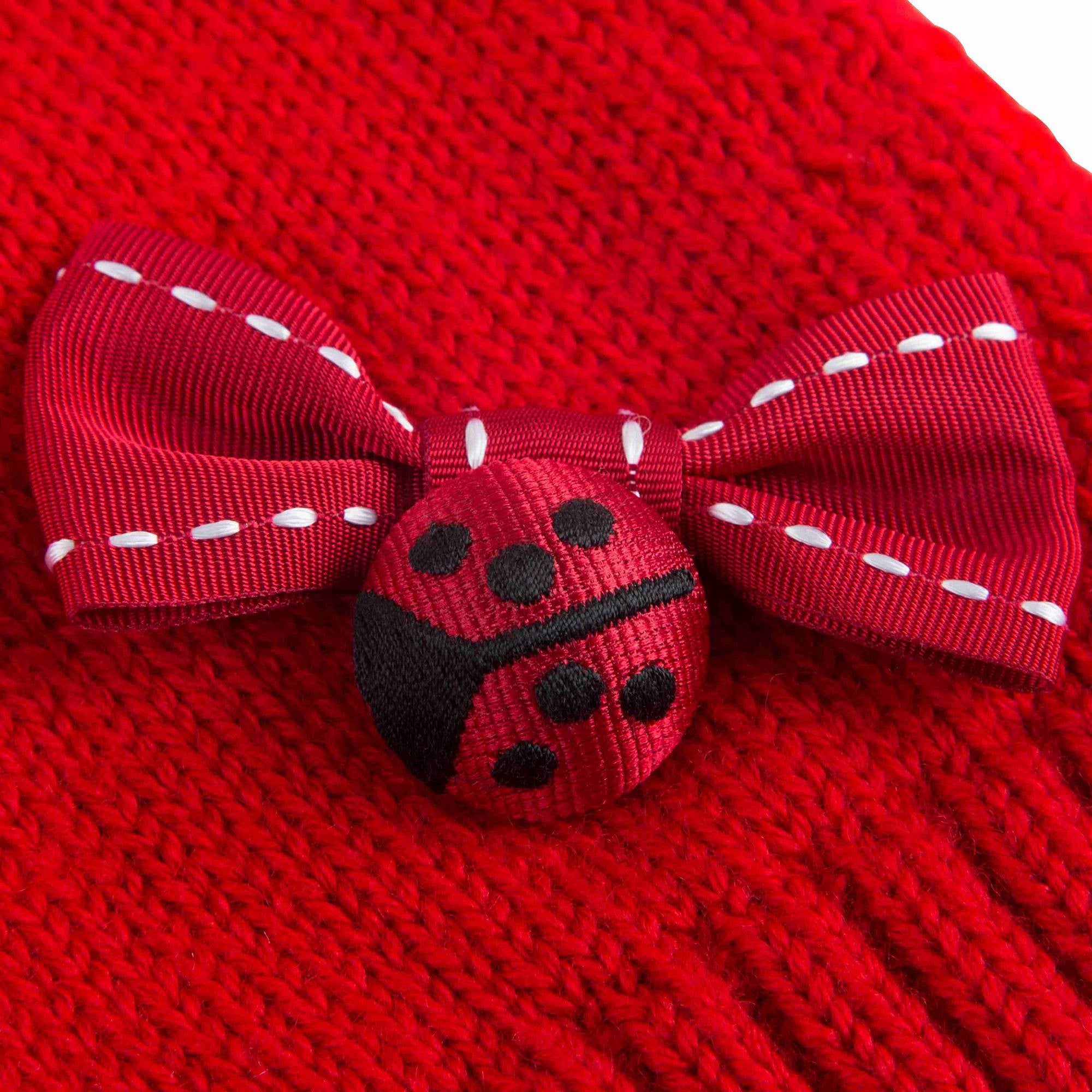Girls Red Wool Scarf With Bow