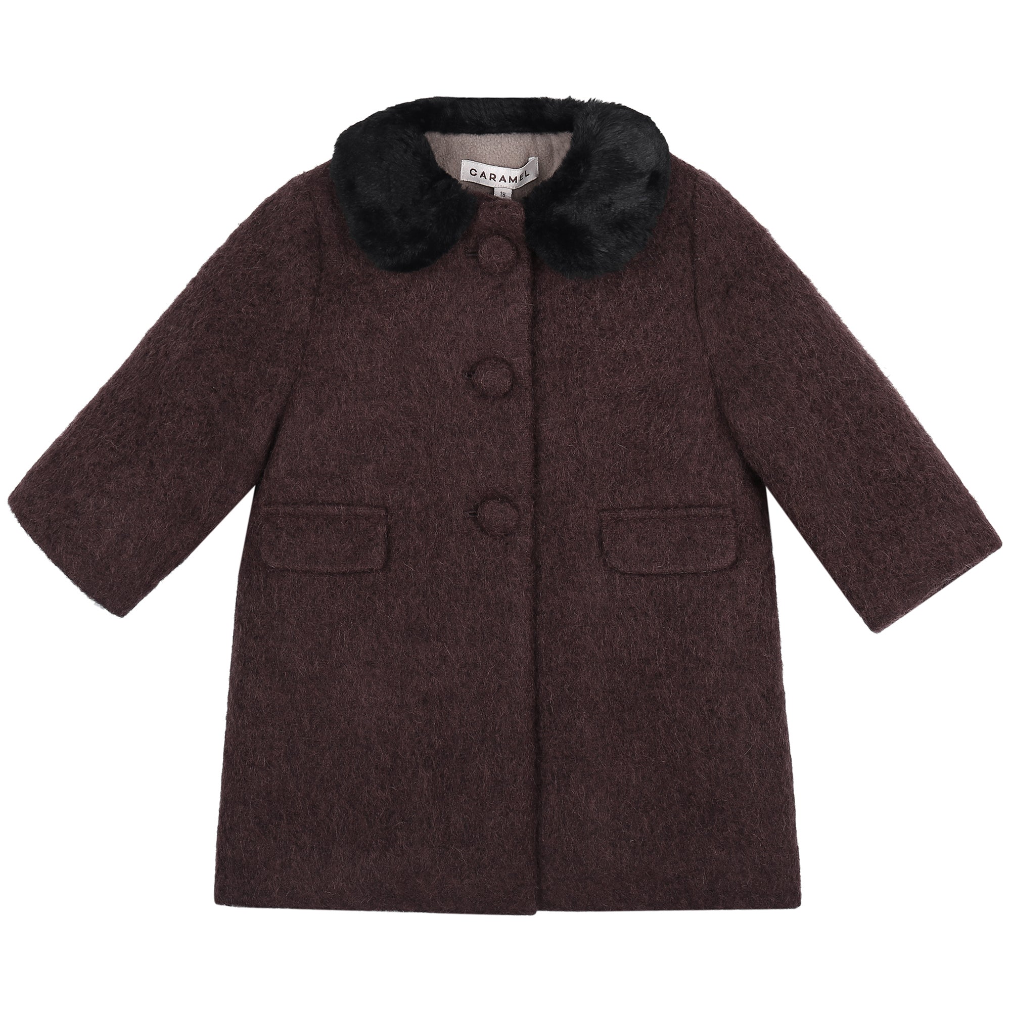 Baby Plum Brown Woven Coat