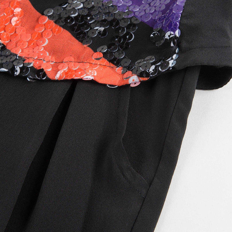 Girls Black Paillette Rompers